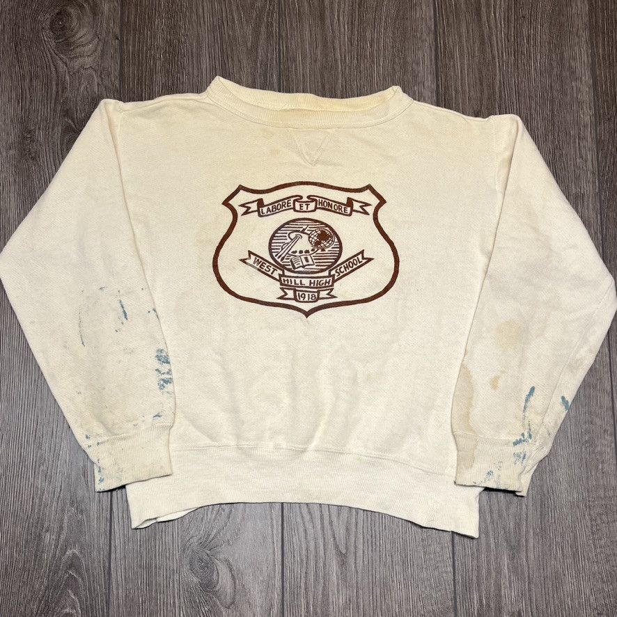 Men's college sweatshirt (size L) unclear gray type Vintage Second Hand