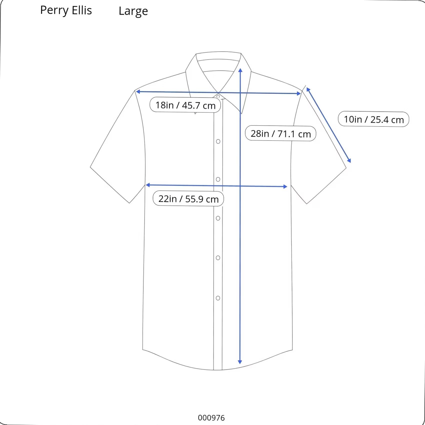 Perry Ellis Perry Ellis Men Large Royal Blue Polo Shirt Short Sleeve Collared Textured Button Size US L / EU 52-54 / 3 - 8 Thumbnail