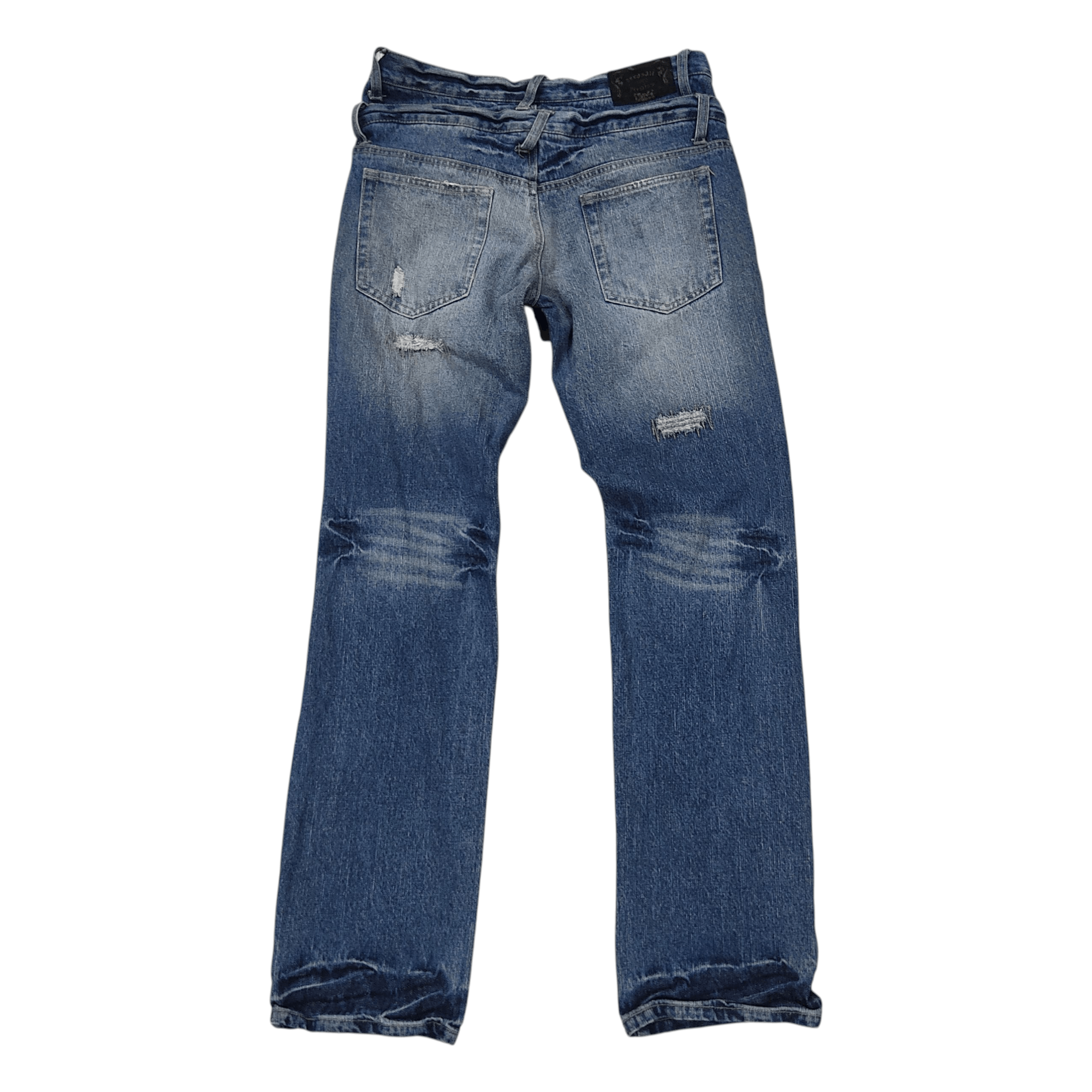 If6Was9 Zero San Double Waist Distressed Denim Pants