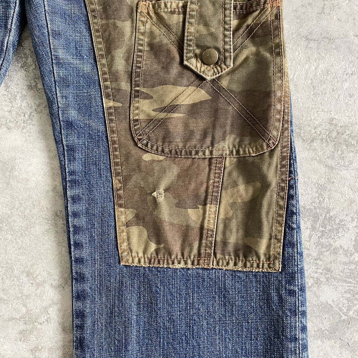 Kiminori Morishita 1990’s Tete Homme Hybrid Camo Double Knee Jeans Size US 29 - 9 Thumbnail
