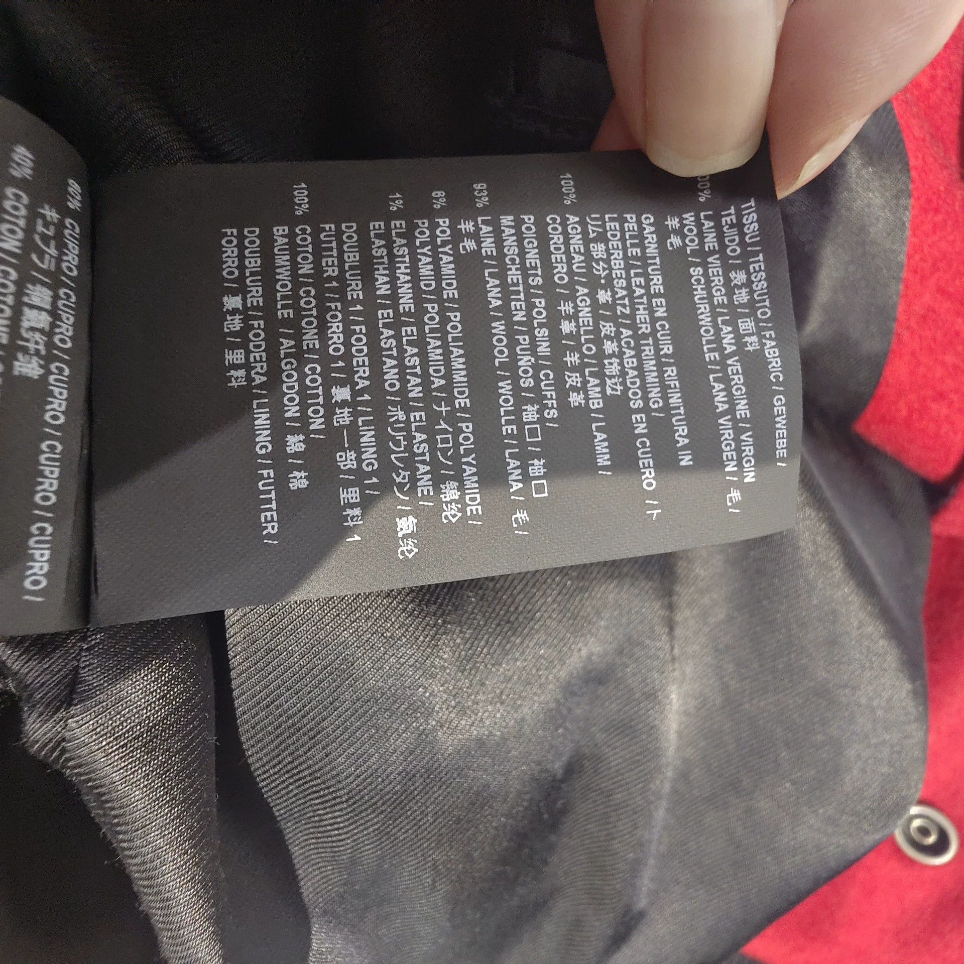 Saint Laurent Paris Saint Laurent SLP red and black leather and wool jacket Size US M / EU 48-50 / 2 - 5 Thumbnail