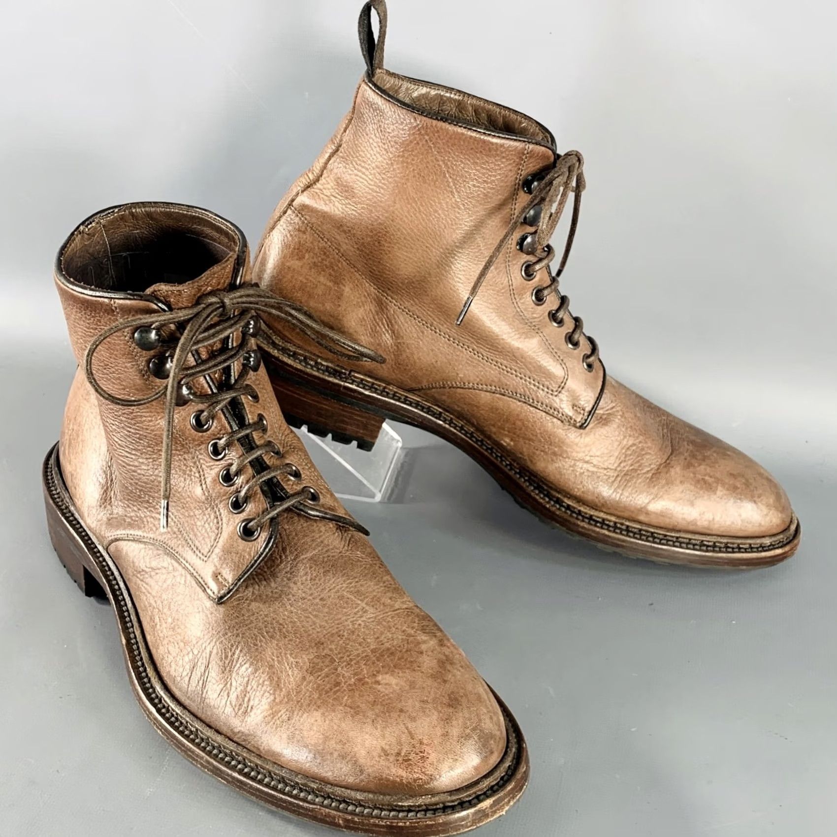 Vintage BARNEY'S NEW YORK Leather Lace-Up Boots Size 9 Brown Size US 9 / EU 42 - 2 Thumbnail
