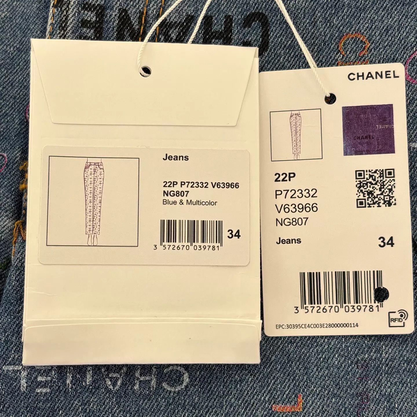 Chanel CHANEL SS22 Logo Graffiti All-over Print Jeans 34 Size 25" / US 0 / IT 36 - 6 Thumbnail