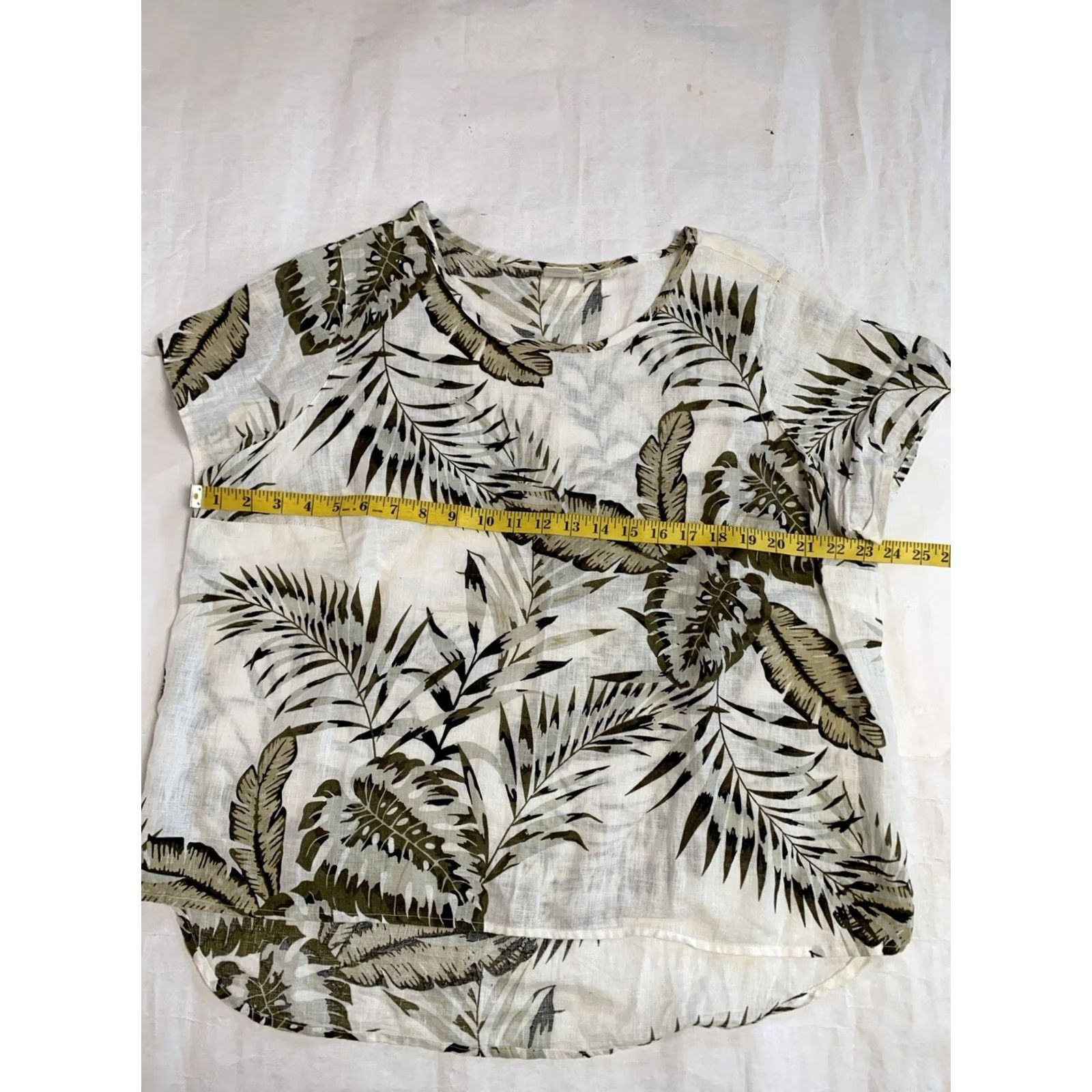 Vintage VINTAGE C&C California Shirt Womens 1X 100% Linen Tropical Ferns Hi-Lo Short Sleeve Size XL / US 12-14 / IT 48-50 - 6 Thumbnail