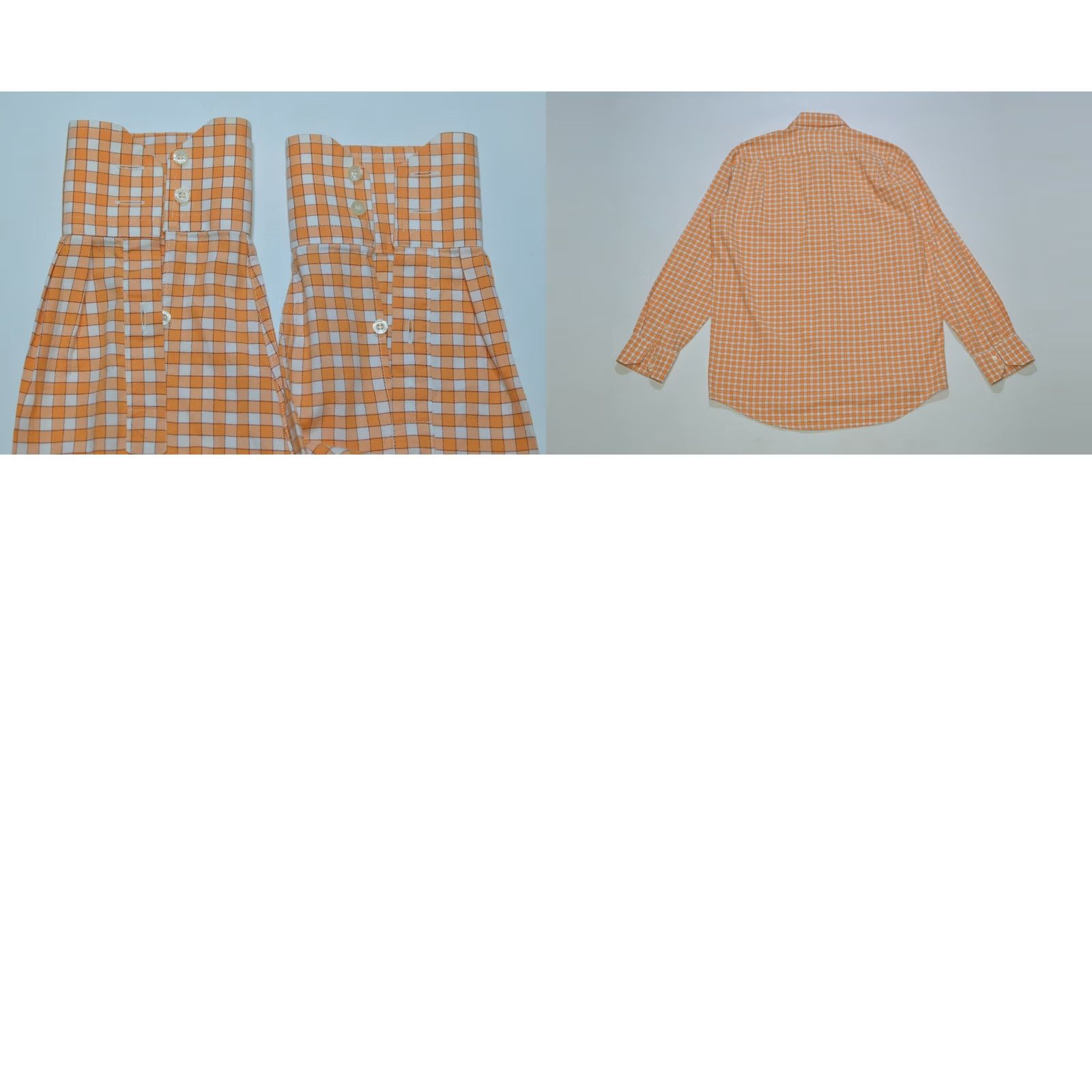 Lacoste Lacoste Men's Checkered Cotton Shirt 40 Button-Up Orange White, Long Sleeve, Regular Size, Vintage No, Made in Tunisia, 100% Cotton, Mens Size US L / EU 52-54 / 3 - 8 Thumbnail