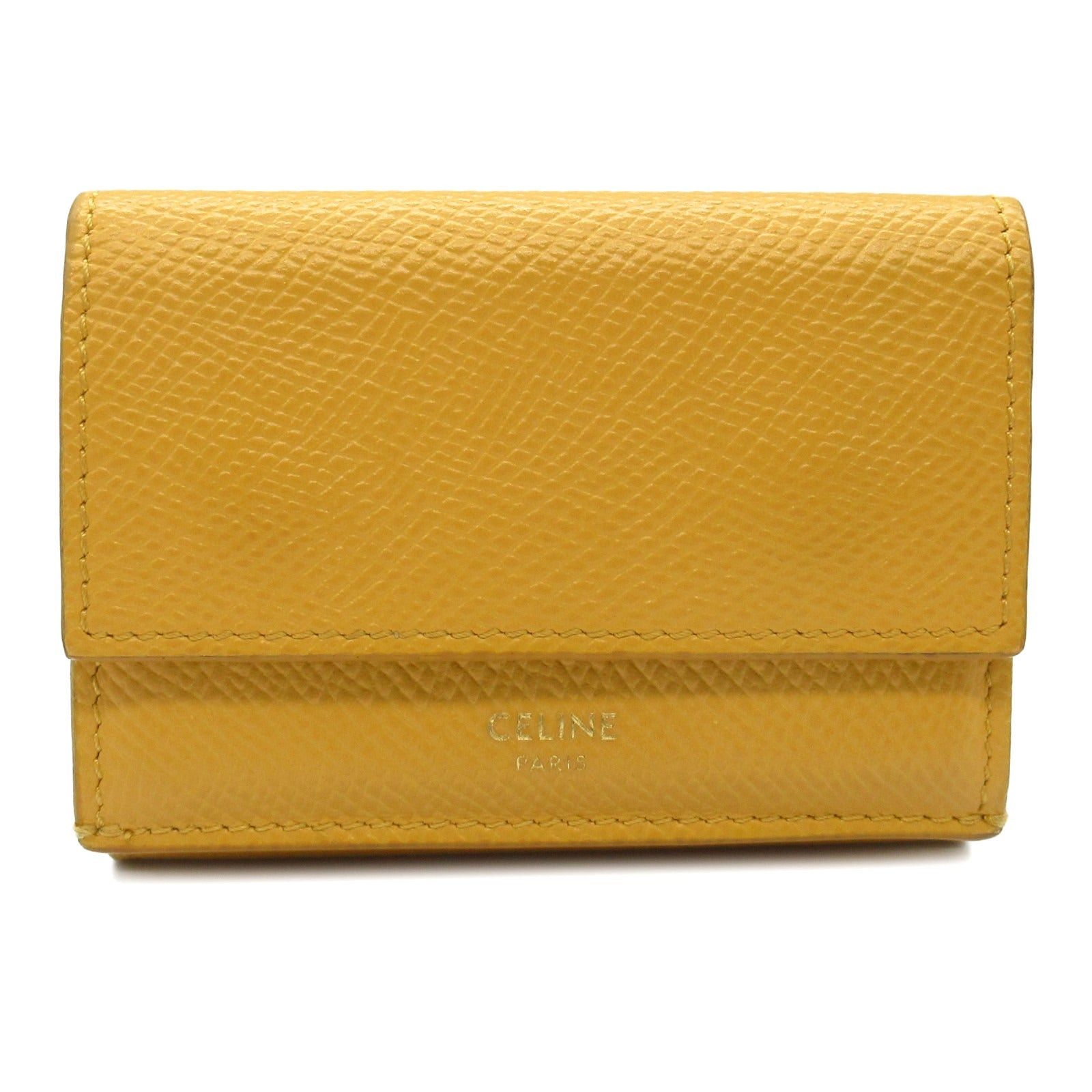 Celine Celine Trifold Wallet Leather Orange Size ONE SIZE - 1 Thumbnail