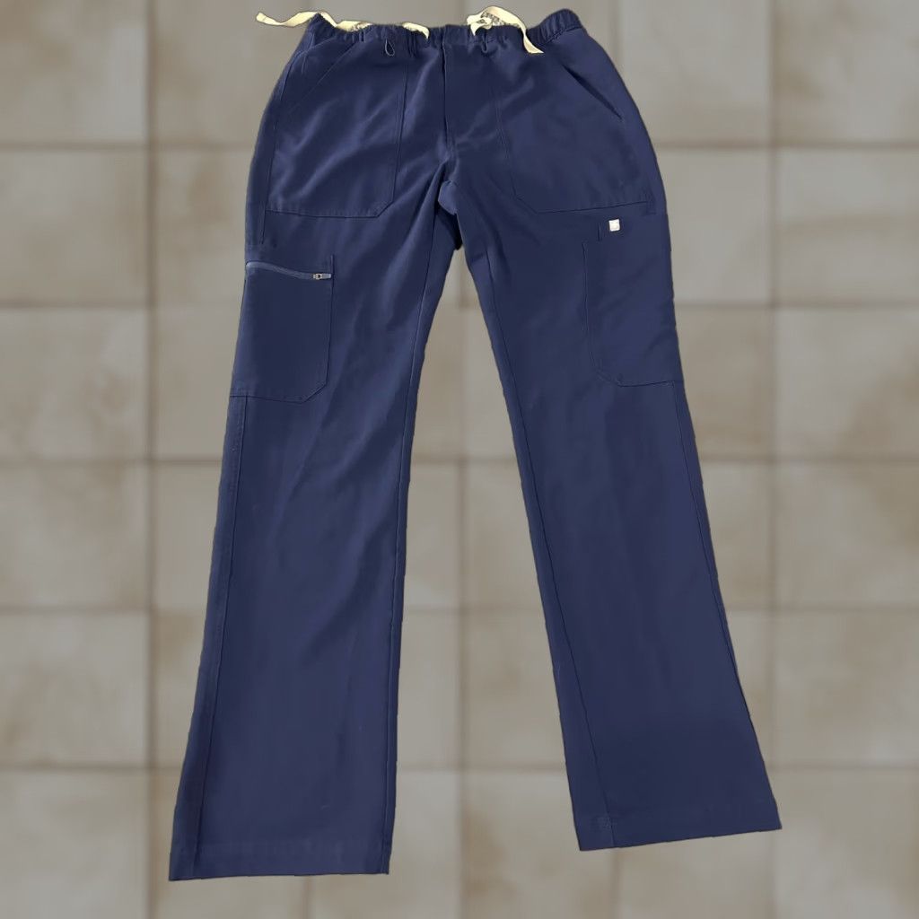 Vintage FIGS Pants Womens M Blue Jogger Scrub Technical Collection Pockets Zipper Logo Modern Workwear Size 32" / US 10 / IT 46 - 1 Thumbnail