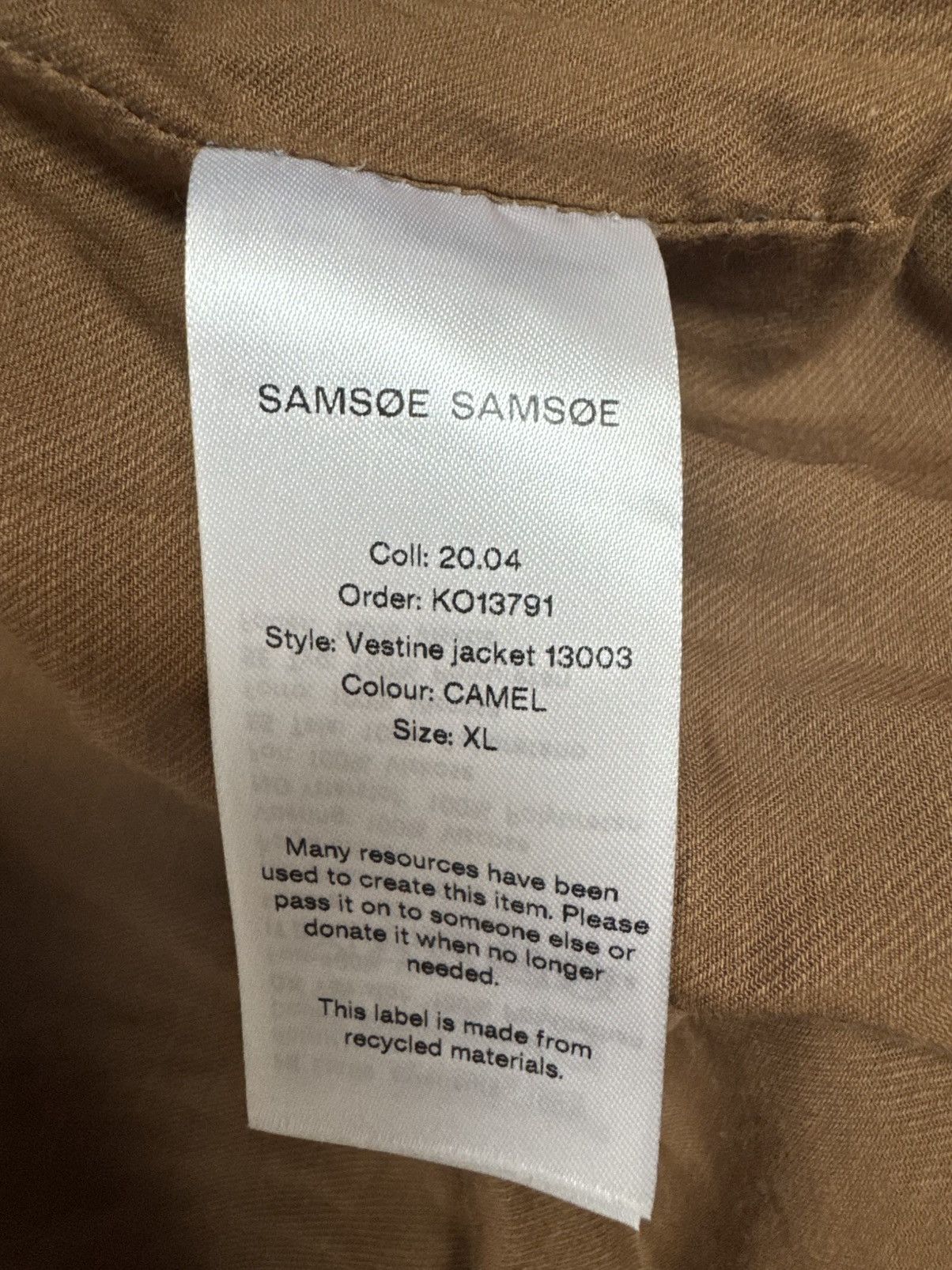 Samsoe Samsoe Camel Vestine soft faux leather Jacket with belt Size XL / US 12-14 / IT 48-50 - 17 Thumbnail