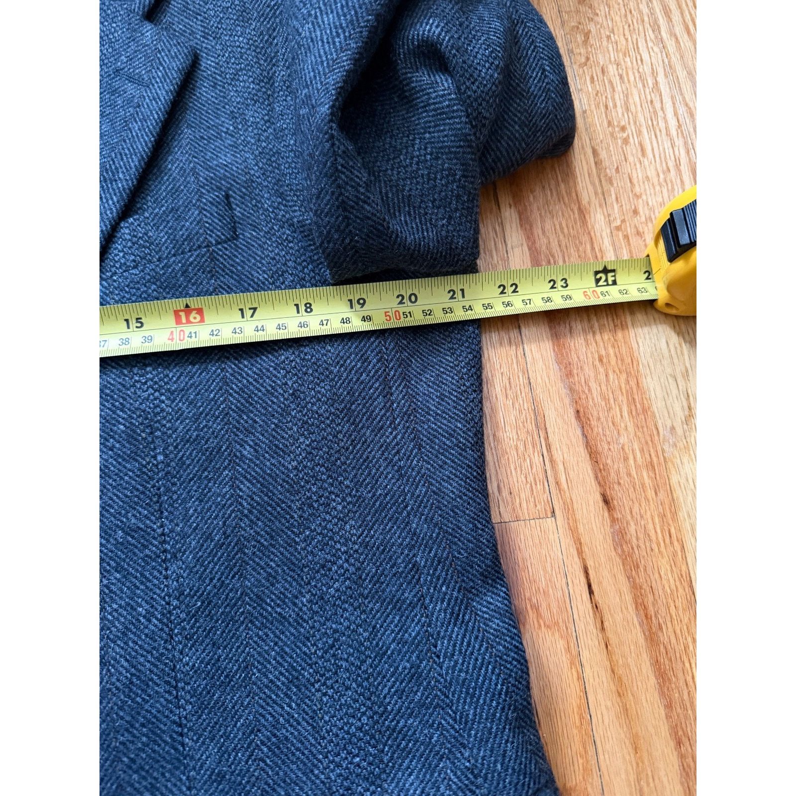 Chaps Ralph Lauren Ralph Lauren Mens 40R Tweed Blazer Navy Herringbone Canada Size 40R - 2 Thumbnail