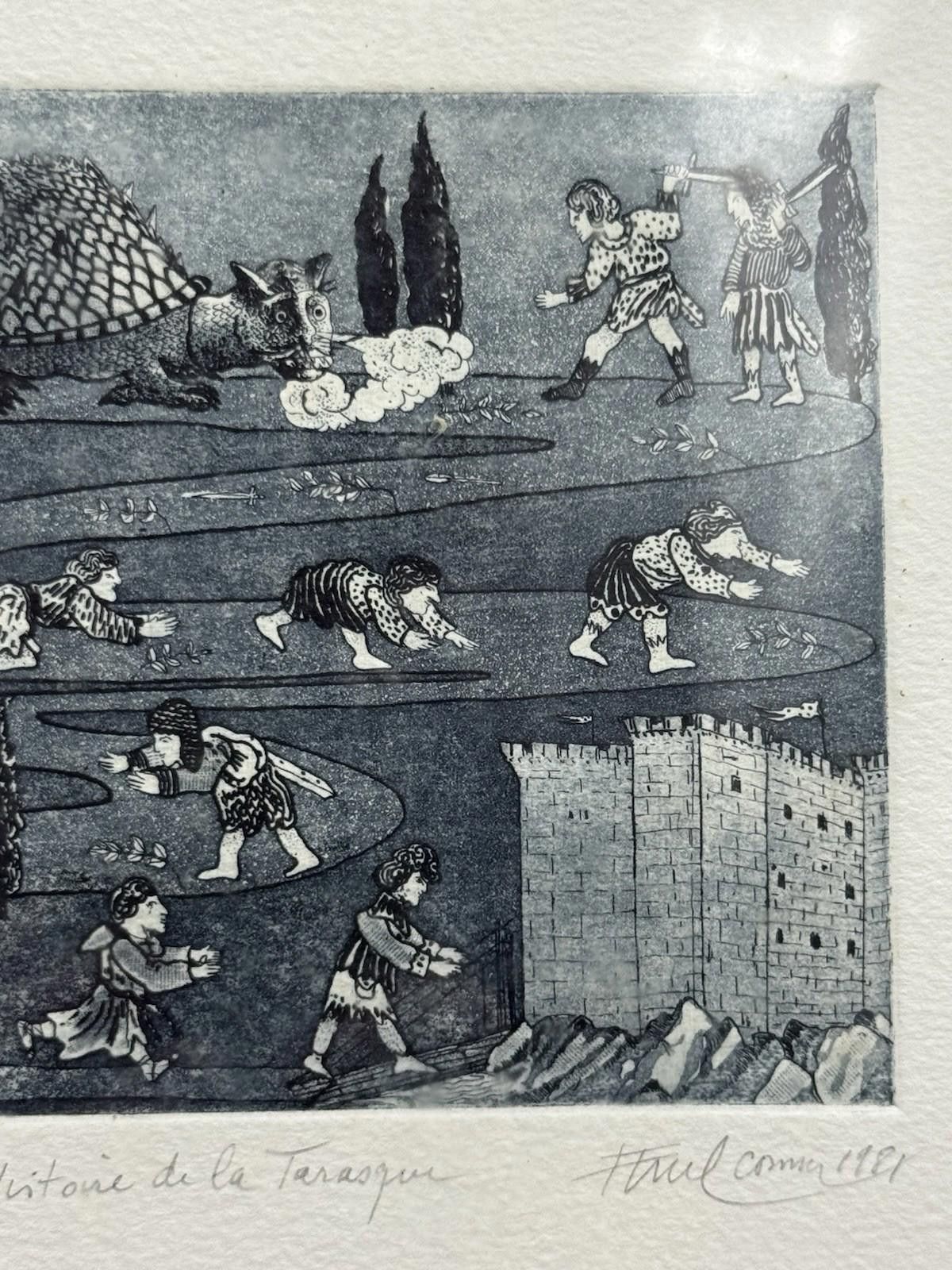 Other Signed Paul Comolli ? Histoire de la Tarasque Etching Print Size ONE SIZE - 9 Thumbnail