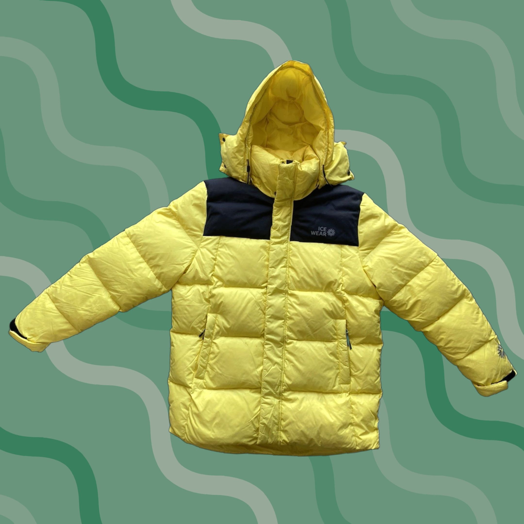 Vintage VINTAGE Icewear Duck Down Puffer Jacket Coat Men’s L Yellow Black Flaws Wear Pockets Hooded Nylon Down Coat Mens Size US L / EU 52-54 / 3 - 1 Thumbnail