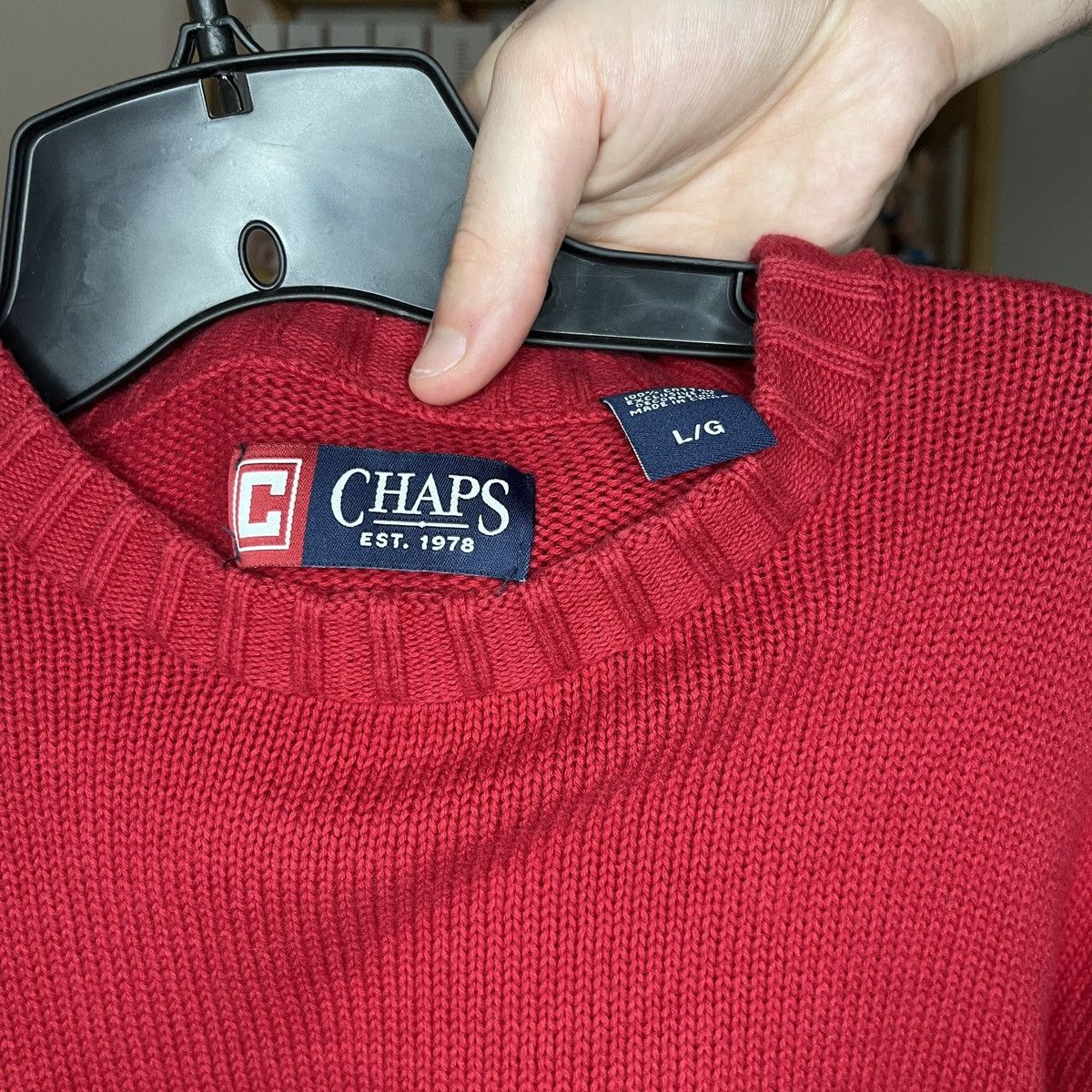 Chaps Ralph Lauren Chaps Ralph Lauren Red Knit Sweater Size Large Size US L / EU 52-54 / 3 - 3 Thumbnail