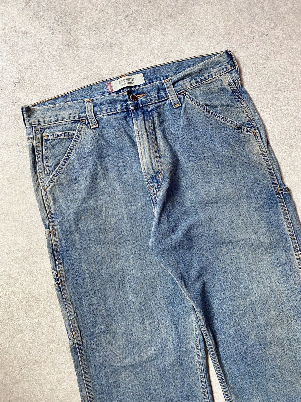 Levi's Vintage 00s Levis Carpenter Y2K Blue Jeans Loose Straight Size US 34 / EU 50 - 12 Thumbnail