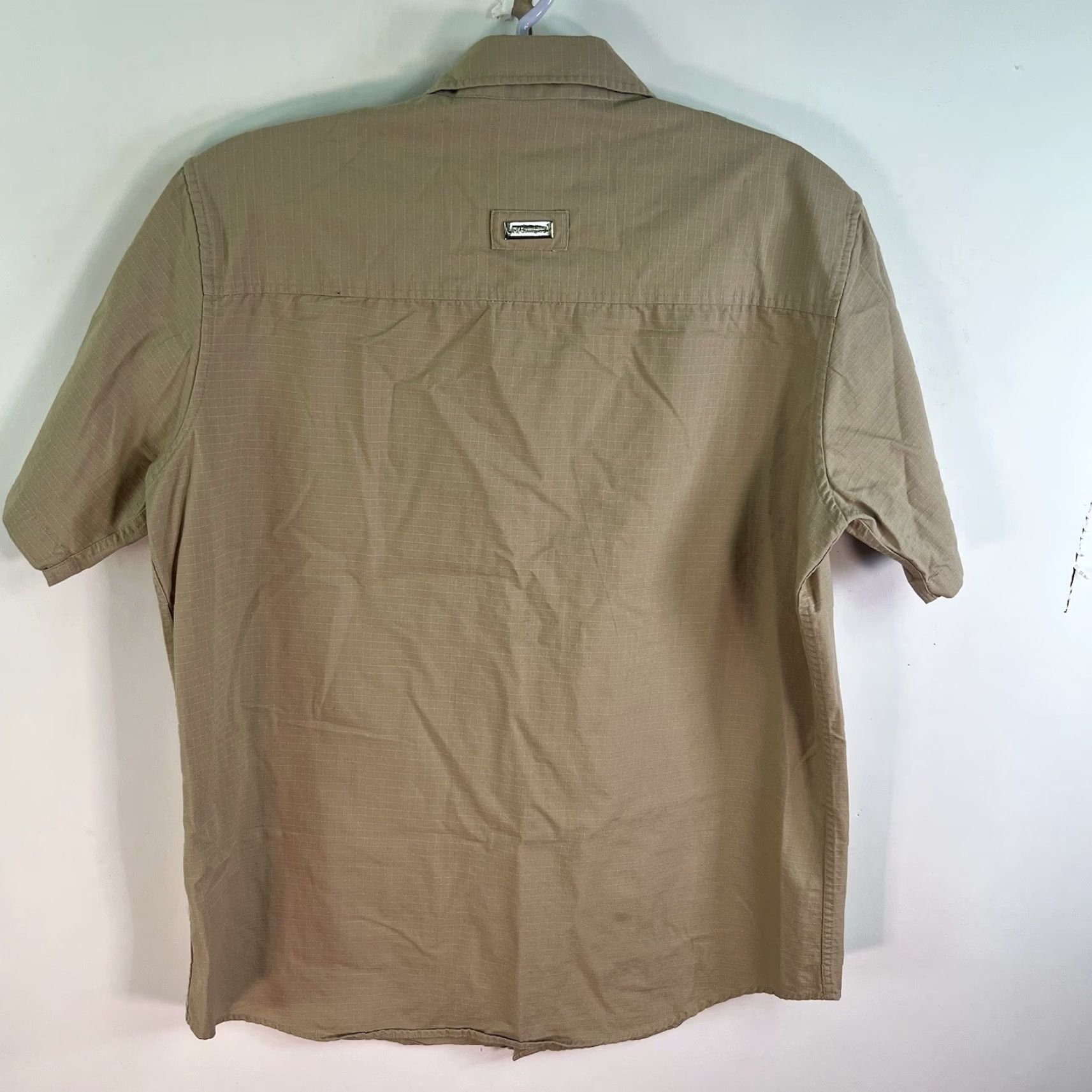 Vintage LRG Button-Up Shirt Mens M Tan Short Sleeve - Rope-A-Dope Rip-Stop, Graphic Angel Print, Casual Workwear, Breathable Cotton, Lightweight Size US M / EU 48-50 / 2 - 7 Thumbnail