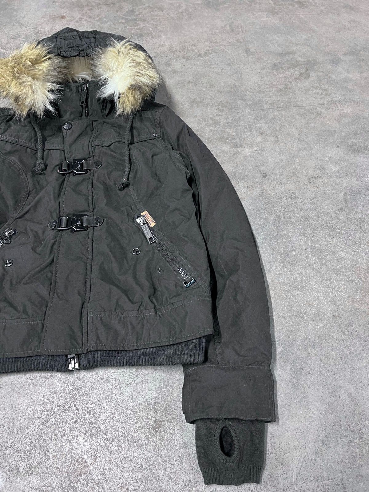 If Six Was Nine Thumb Hole Winter Faux Fur Collar Japanese Style Jacket Size US S / EU 44-46 / 1 - 3 Thumbnail