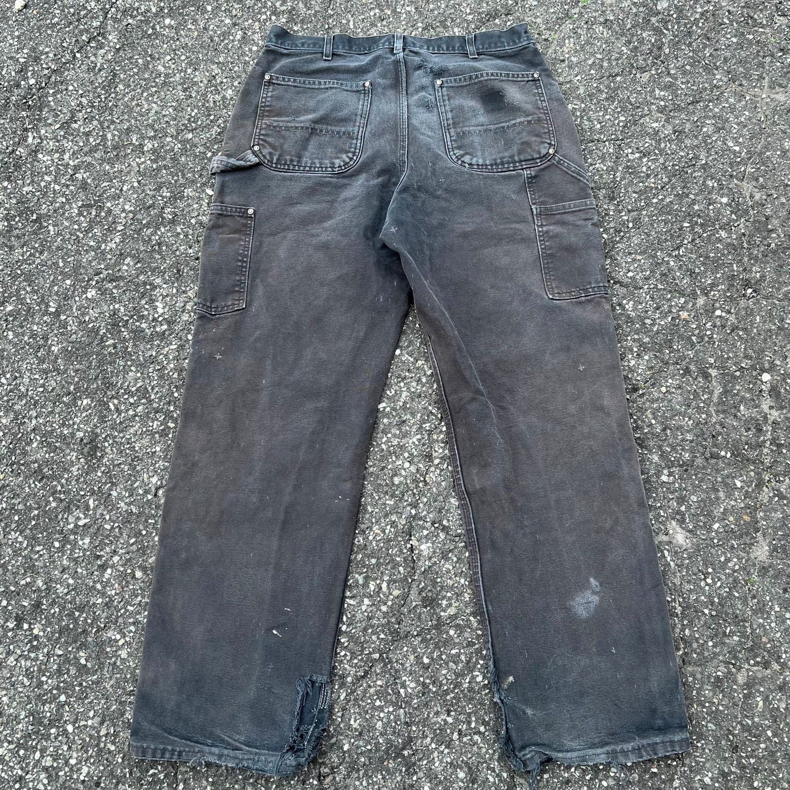 Carhartt × Vintage Vintage carhartt crazy faded black double knee work pants Size US 32 / EU 48 - 5 Thumbnail