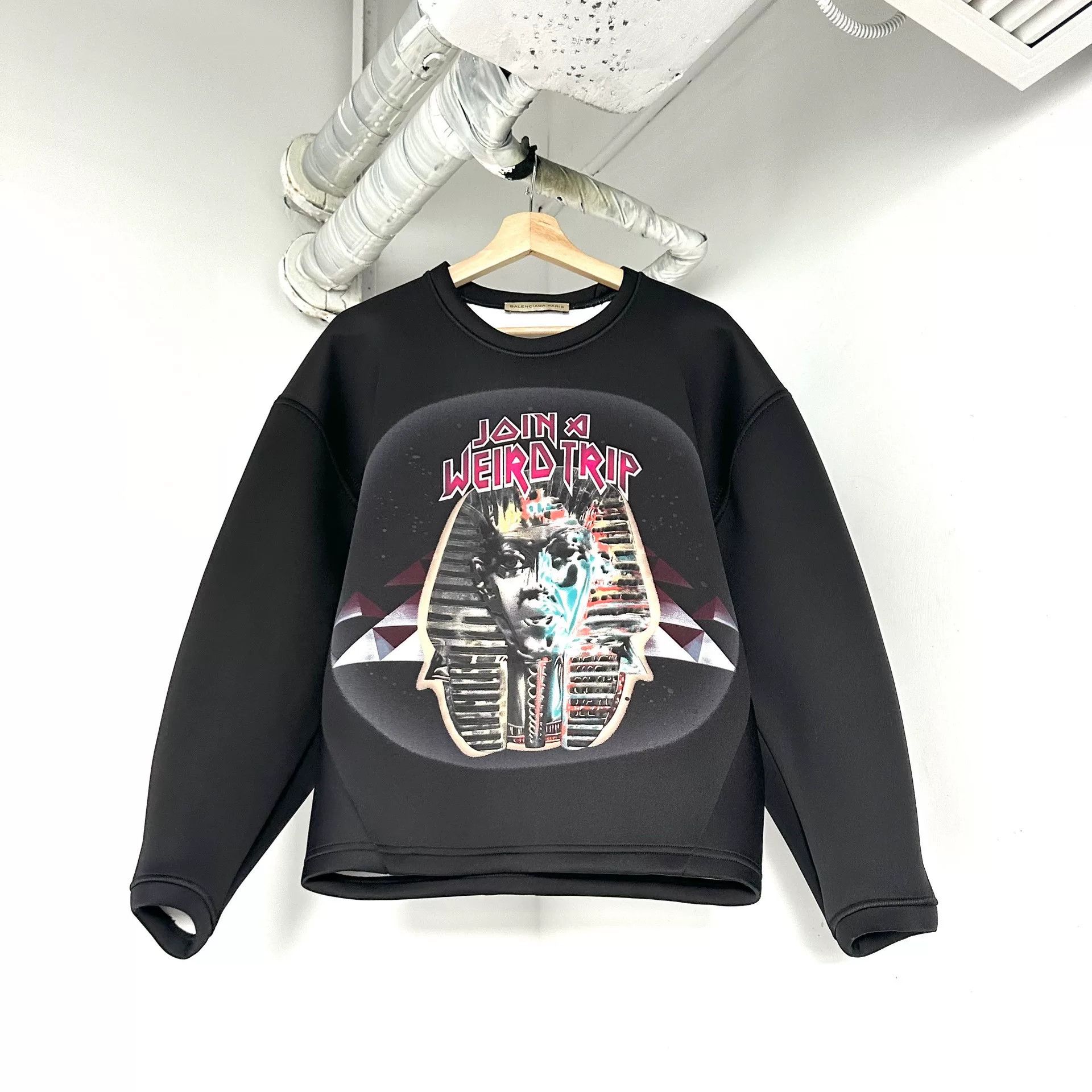 Balenciaga Balenciaga Space Cotton Pharaoh Print Sweatshirt Size US XXS / EU 40 - 1 Thumbnail
