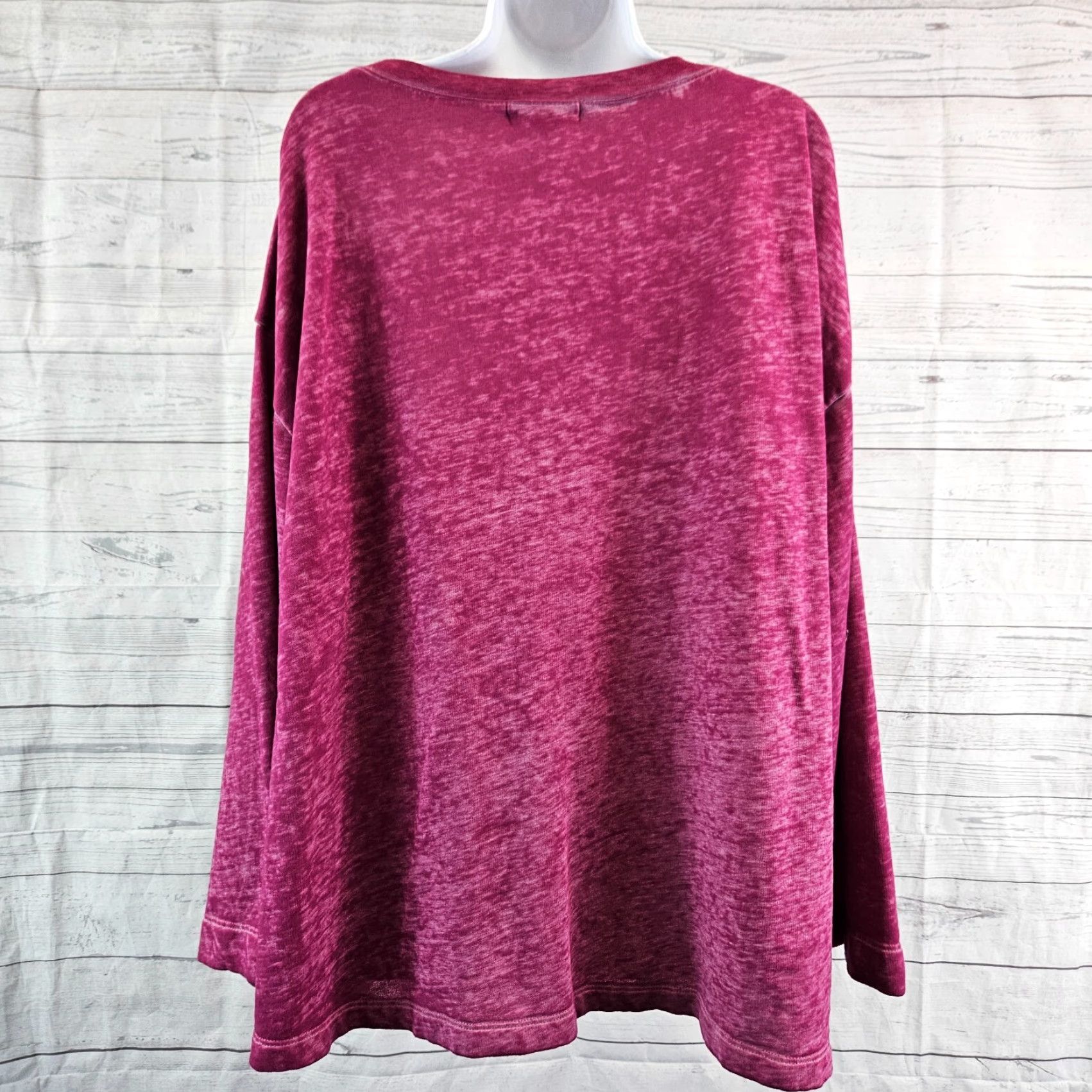 Treasure & Bond Treasure & Bond Womens Pullover Top XL Purple Pink Wide Sleeves Blouse, Long Sleeve, Polyester, Regular, Womens Size XL / US 12-14 / IT 48-50 - 4 Thumbnail