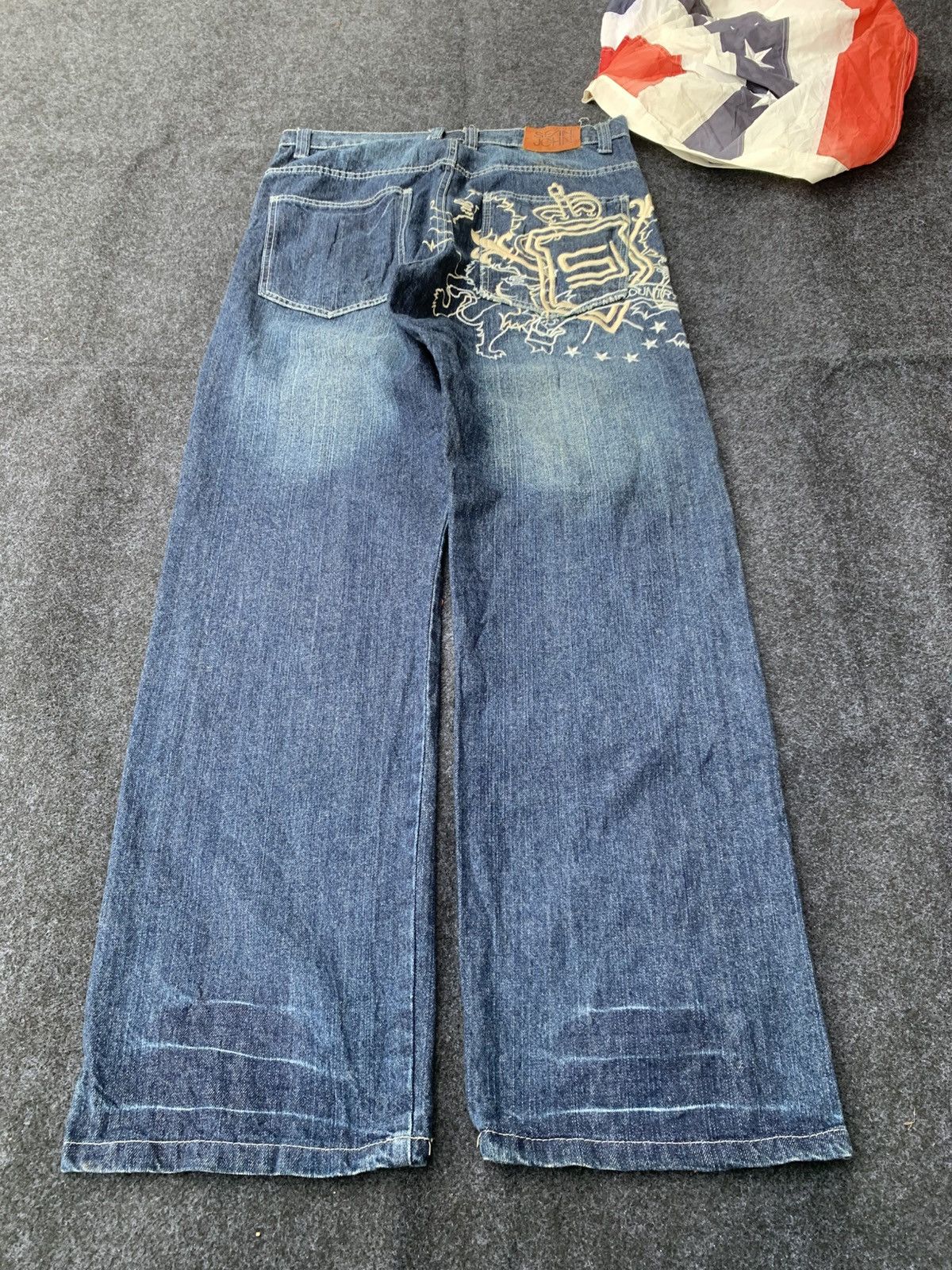 Sean John Baggy Sean John Embroidered Denim - hip-hop y2k style W34 Size US 34 / EU 50 - 1 Thumbnail