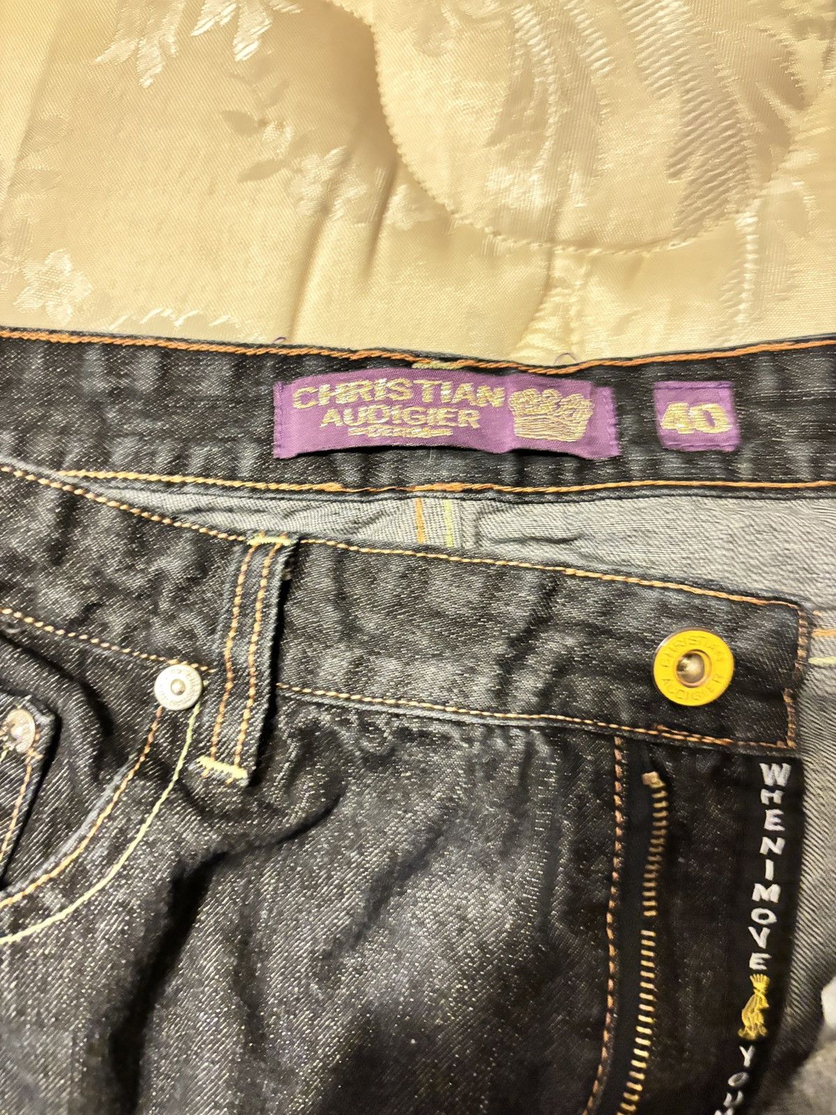 Christian Audigier × Ed Hardy × Vintage Flying serpent denim Size US 42 / EU 58 - 4 Thumbnail
