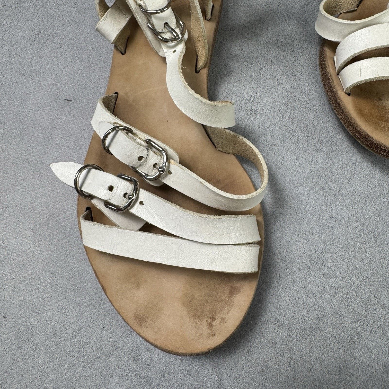 Balenciaga Balenciaga Bickle White Leather Gladiator Ankle Sandals 37 Size US 7 / IT 37 - 5 Thumbnail