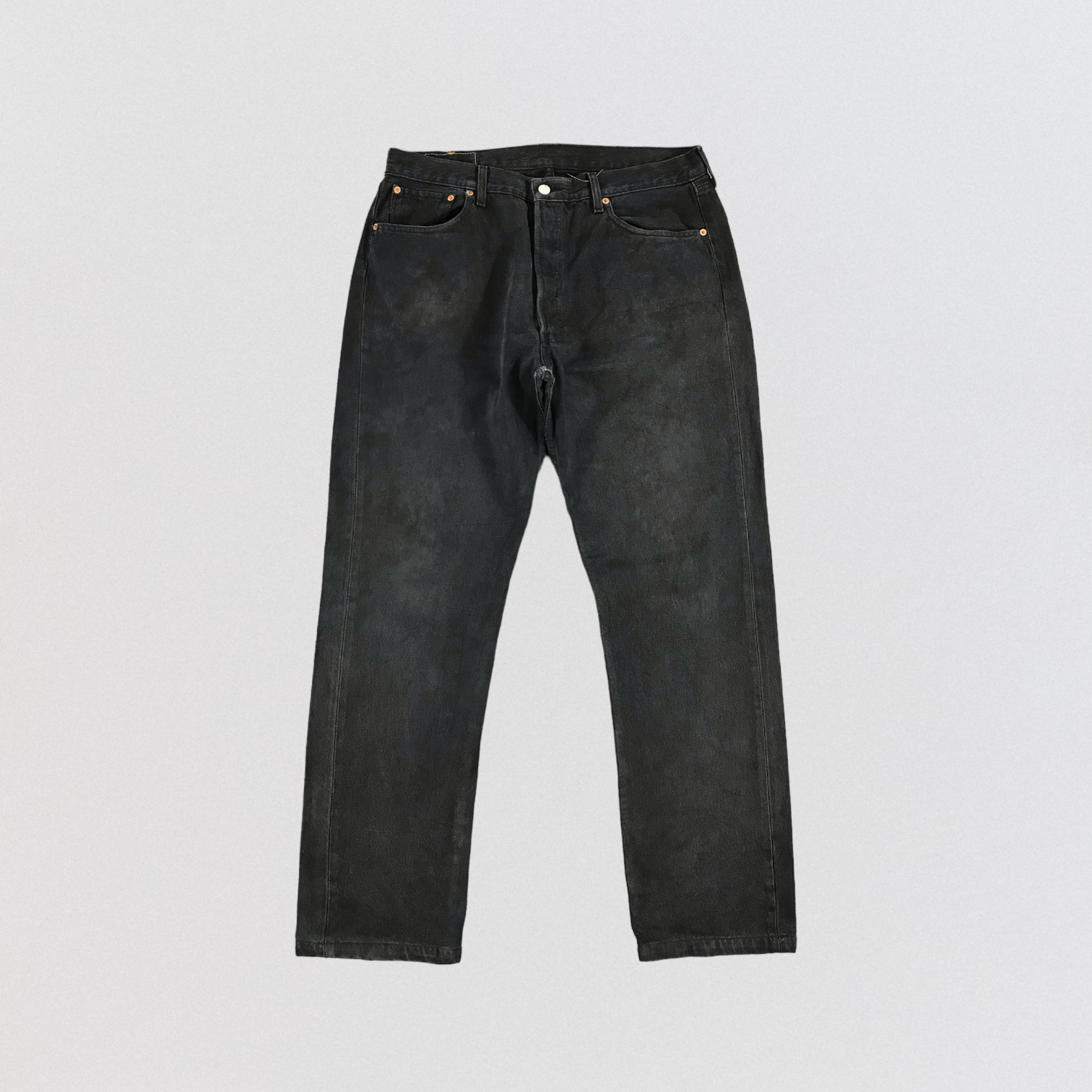 image of 90's Levis 501 Earth Tone Jeans-Jm1655 in Black, Men's (Size 37)