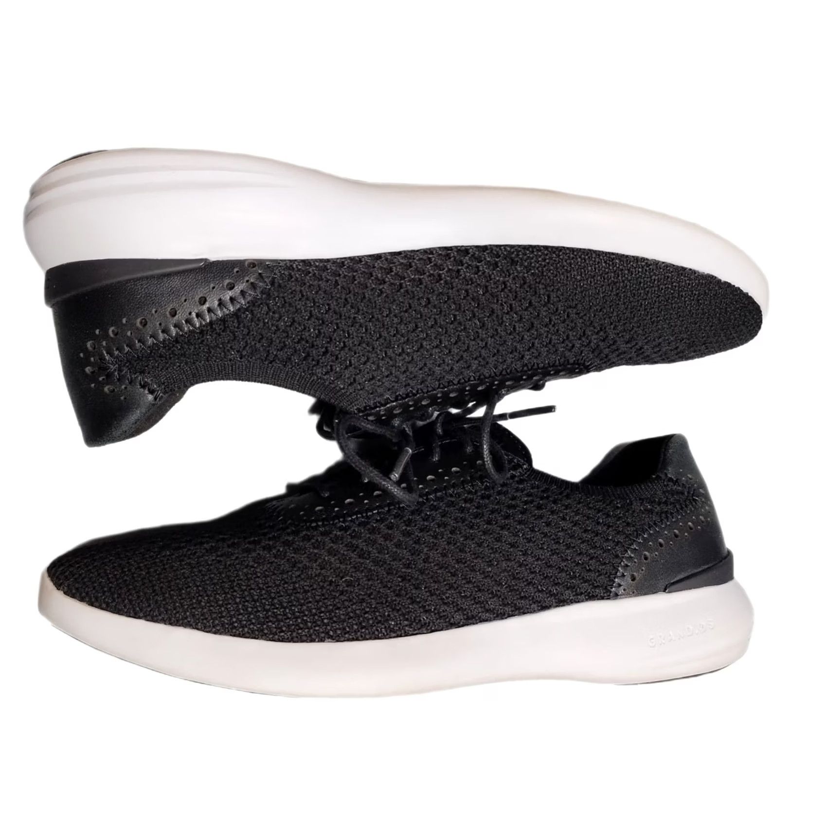 Cole Haan Cole Haan Grand OS Ella Knit Sneakers Womens Size 9 Black White Lace Up W13480 Size US 9 / IT 39 - 2 Thumbnail