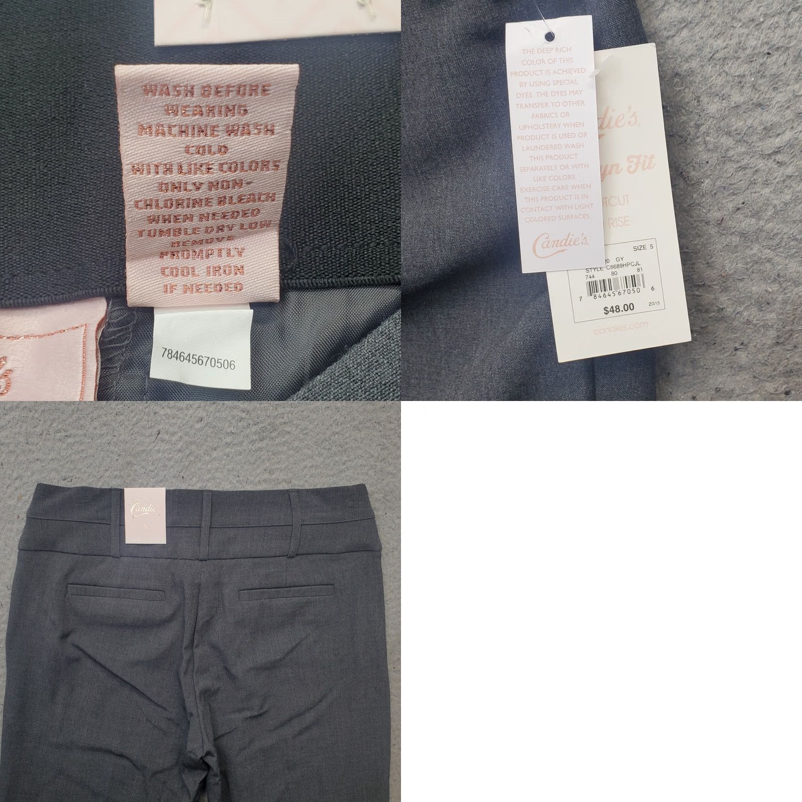 Vintage Candies Marilyn Bootcut Pants Womens 5 Gray Stretch Mid Rise Flat Front Formal Size 27" / US 4 / IT 40 - 8 Thumbnail