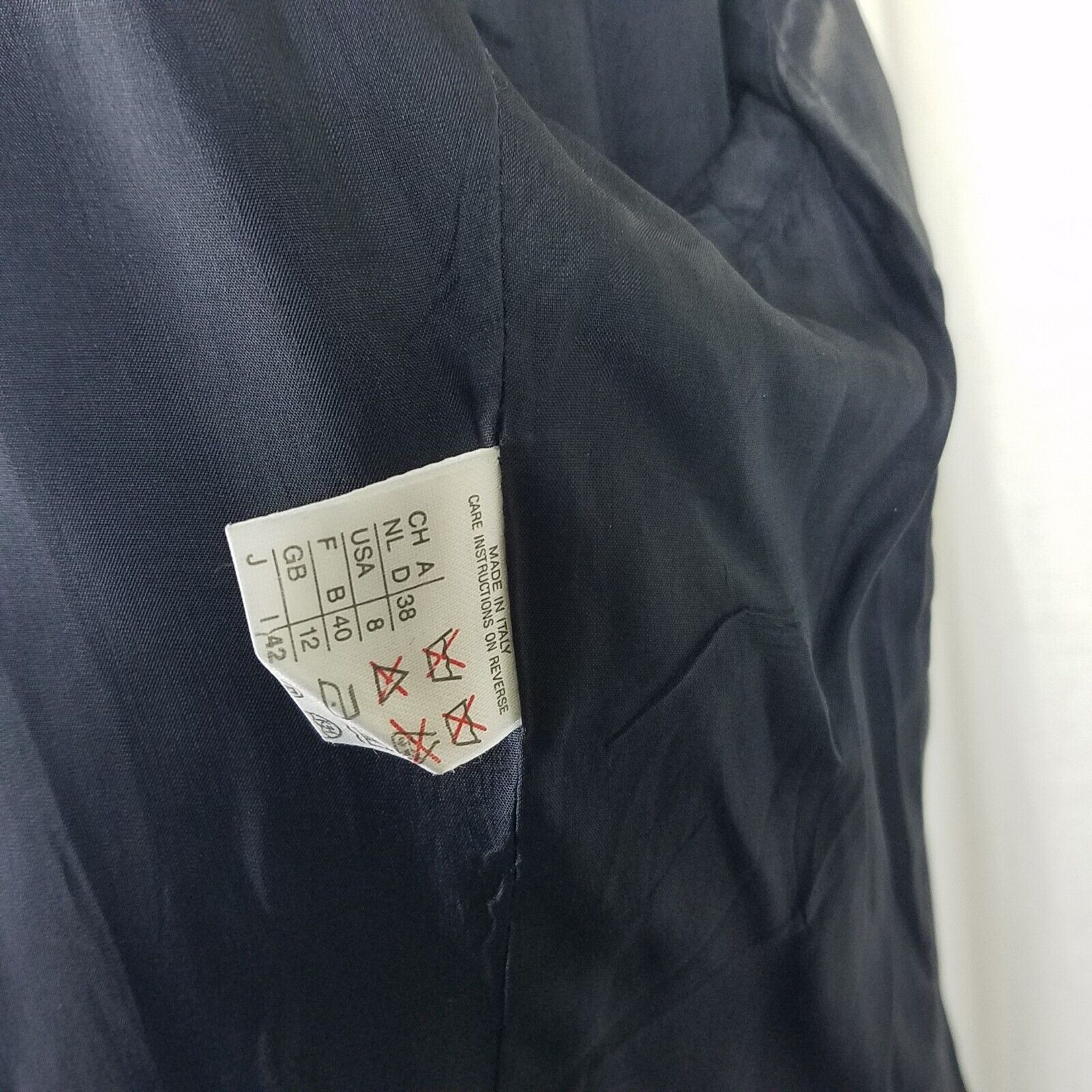 Marella Marella Worsted Wool Navy Collarless Jacket Blazer Crest 8 Size M / US 6-8 / IT 42-44 - 9 Thumbnail