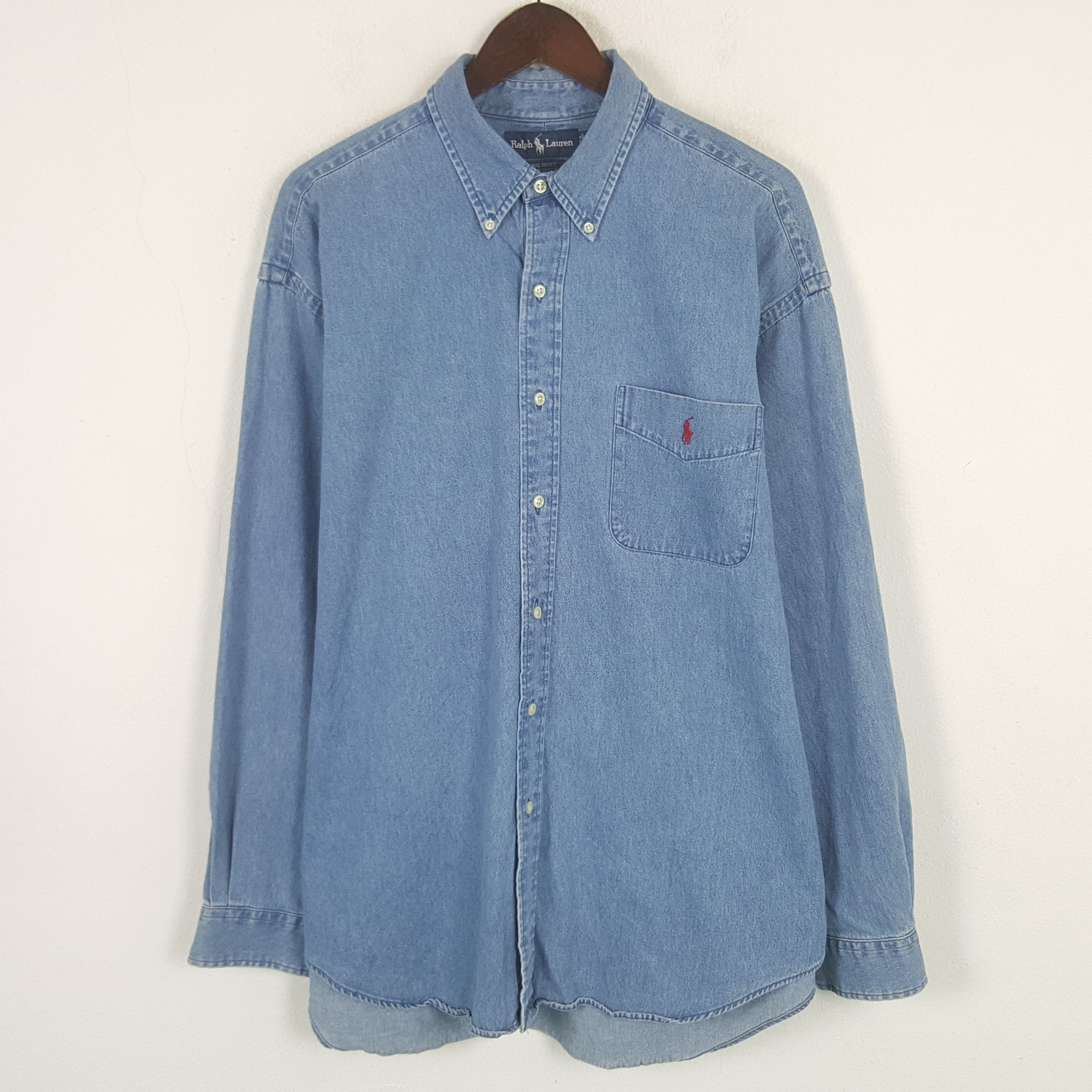 Polo Ralph Lauren Vintage Polo Ralph Lauren Denim Button Up Shirt Size US L / EU 52-54 / 3 - 1 Thumbnail