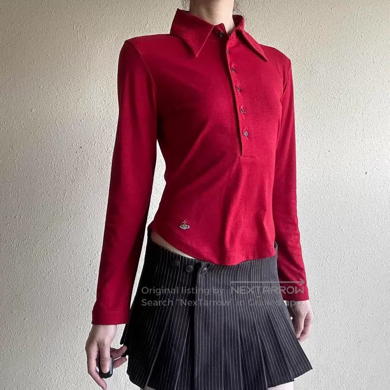 Vivienne Westwood Vivienne Westwood Collared Long Sleeve T-Shirt Top Size M / US 6-8 / IT 42-44 - 1 Thumbnail