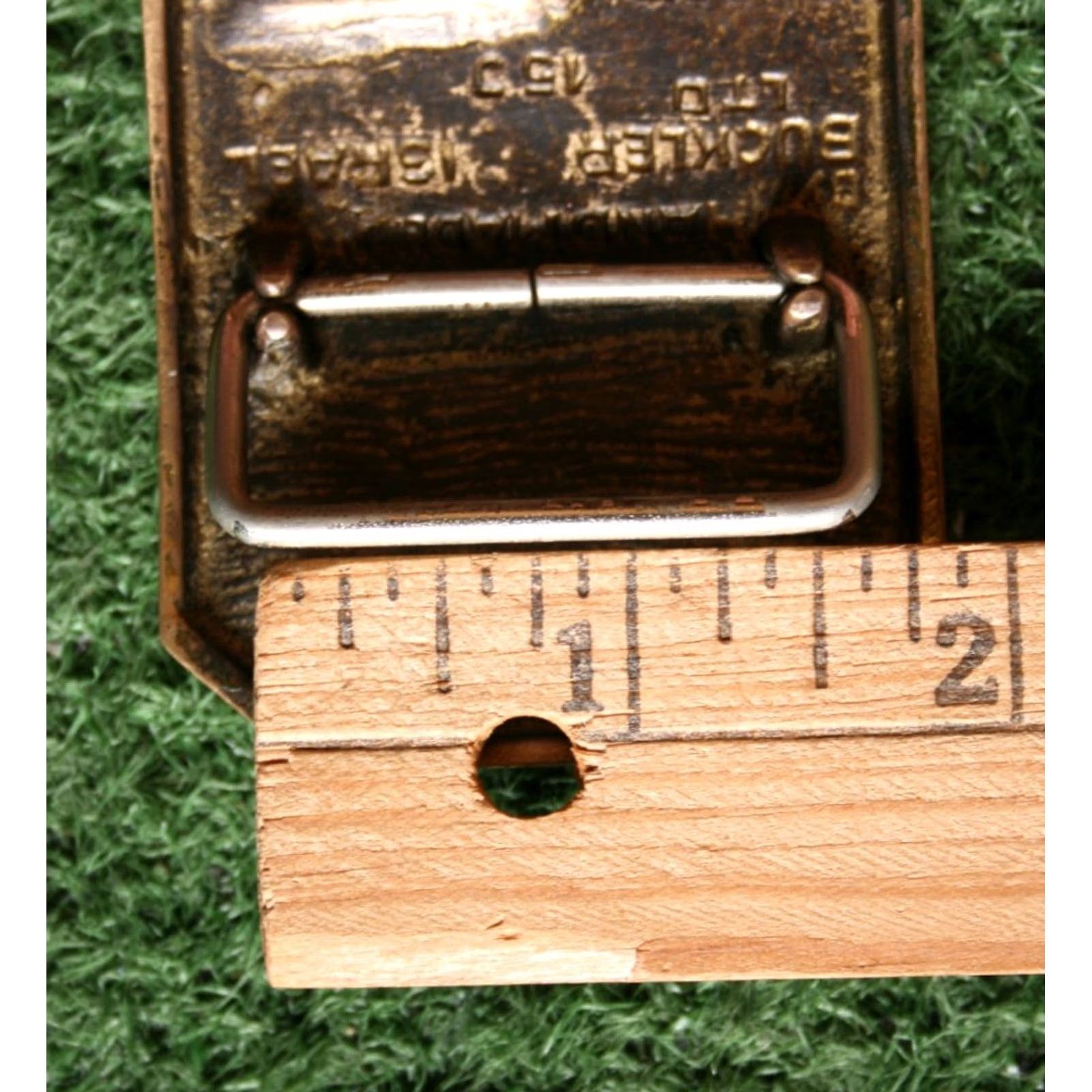 Vintage VINTAGE BUCKLER LTD Masada 'Shall Not Fall Again' Handmade Brass Belt Buckle Men Size ONE SIZE - 4 Thumbnail