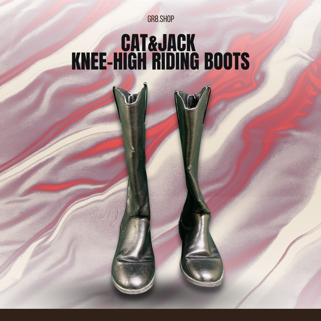 Other CAT & JACK Black Knee-High Riding Boots With Zipper Closure Size US 4 / IT 34 - 1 Thumbnail