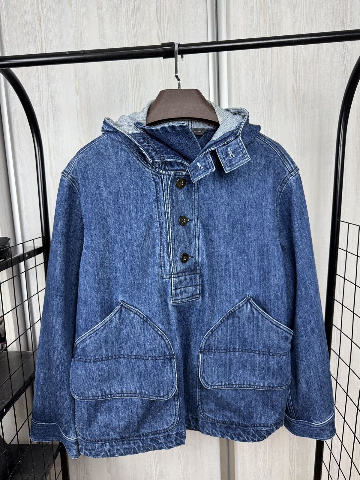 Marc by Marc Jacobs MARC BY MARC JACOBS 4-Pocket Denim Hooded Jacket 40s US Navy Size US M / EU 48-50 / 2 - 14 Thumbnail