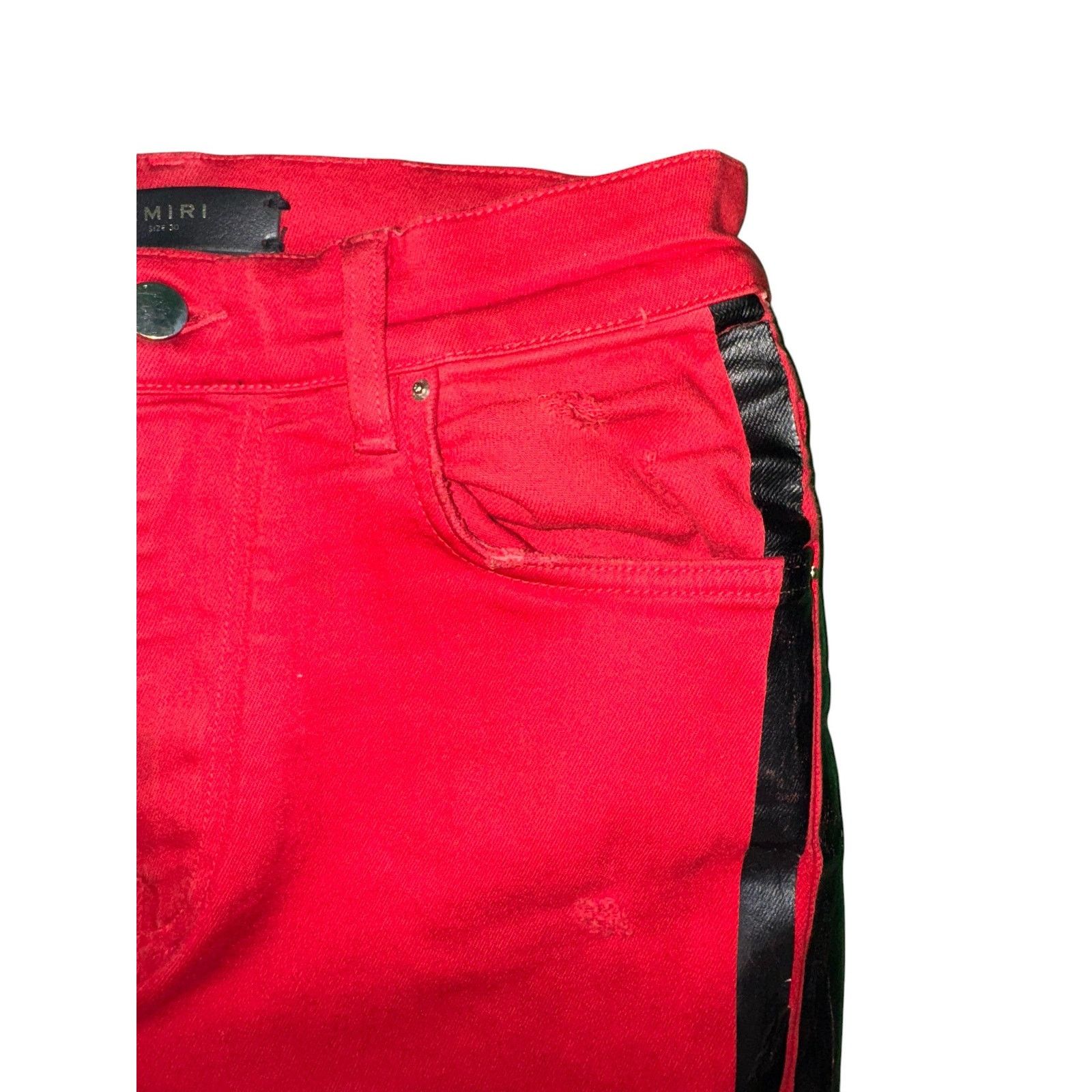 Amiri Amiri Red & Black Stripe Jeans Size US 30 / EU 46 - 6 Thumbnail