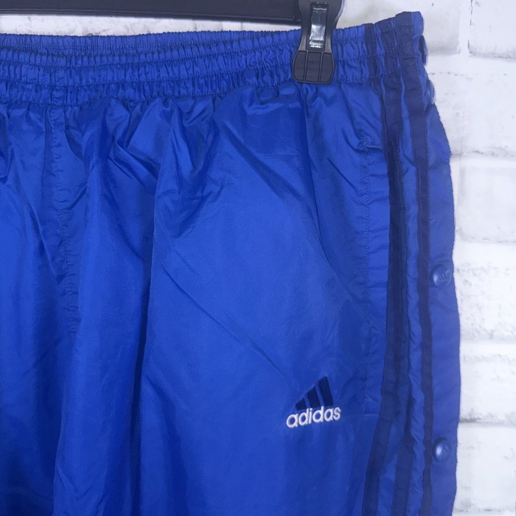 Adidas VINTAGE Adidas Blue SIDE SNAP Nylon Pants LINED Mens XL Size US 36 / EU 52 - 2 Thumbnail