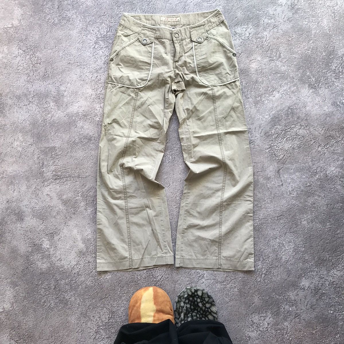 Vintage Vintage 90s Baggy Cargo Pants Flared Wide Leg Streetwear 29 Size 29" - 2 Thumbnail
