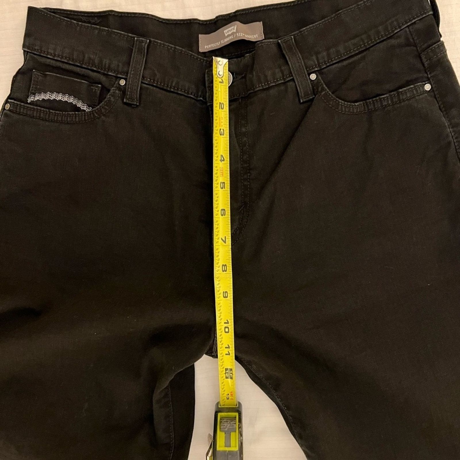 Levi's Levi's 512 Perfectly Skinny Boot Cut Denim Black Jeans 12 Size 34" / US 12 / IT 48 - 10 Thumbnail