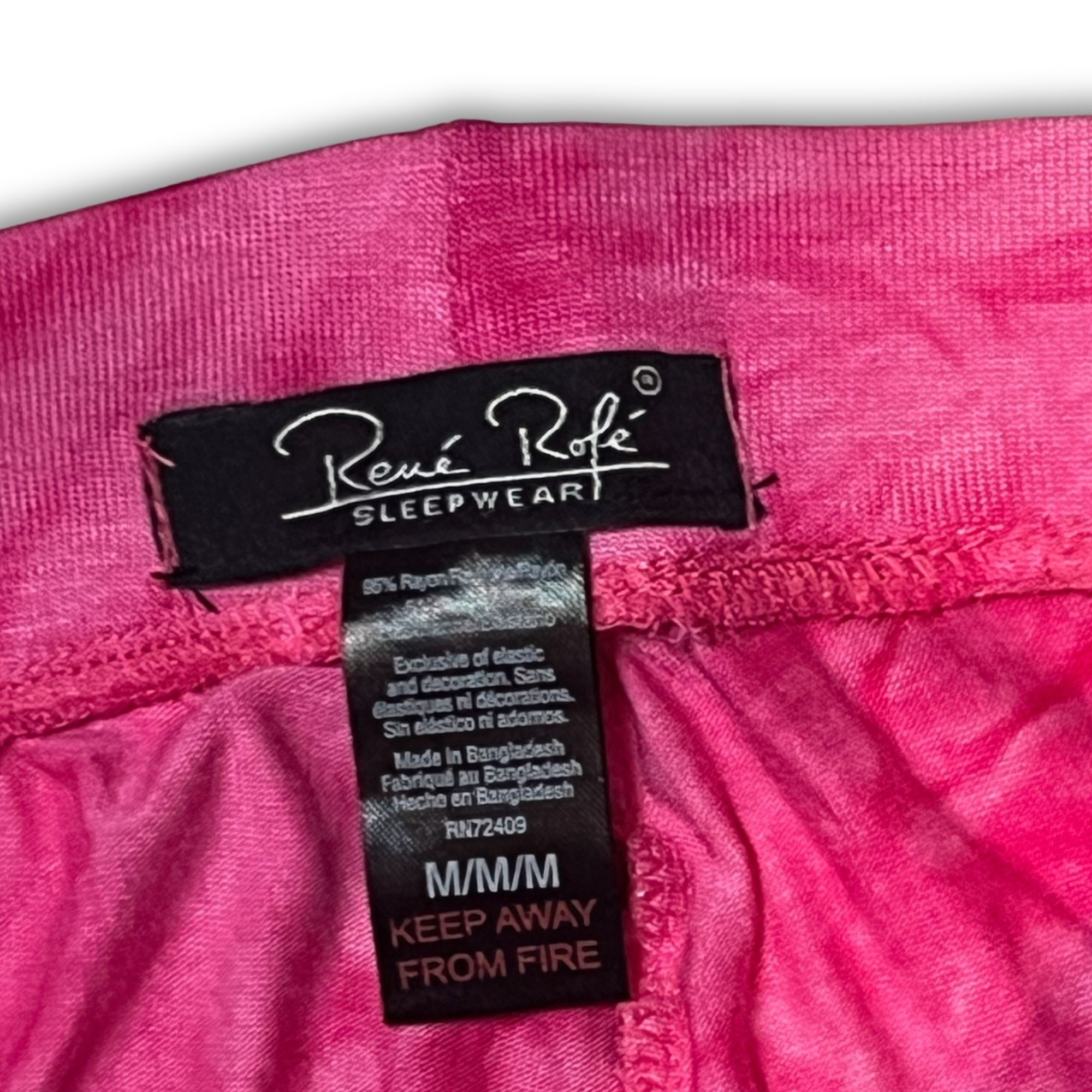 Other René Rofé Womens Tie-Dye Pink Joggers Sleepwear Medium 95% R Size 30" / US 8 / IT 44 - 4 Thumbnail