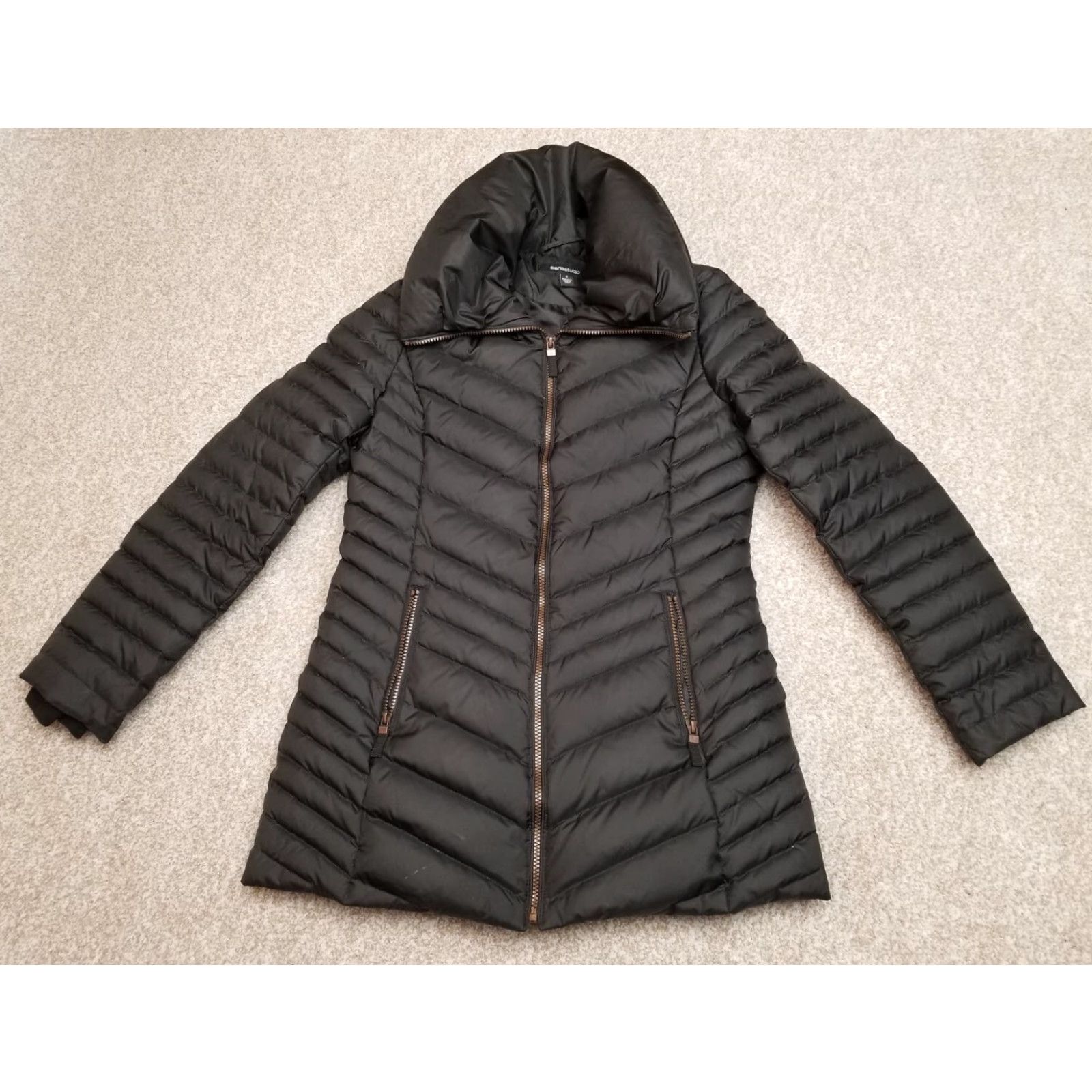 Vintage Sienastudio Puffer Jacket Womens Small Black Down Quilted Insulated Parka Size S / US 4 / IT 40 - 2 Thumbnail