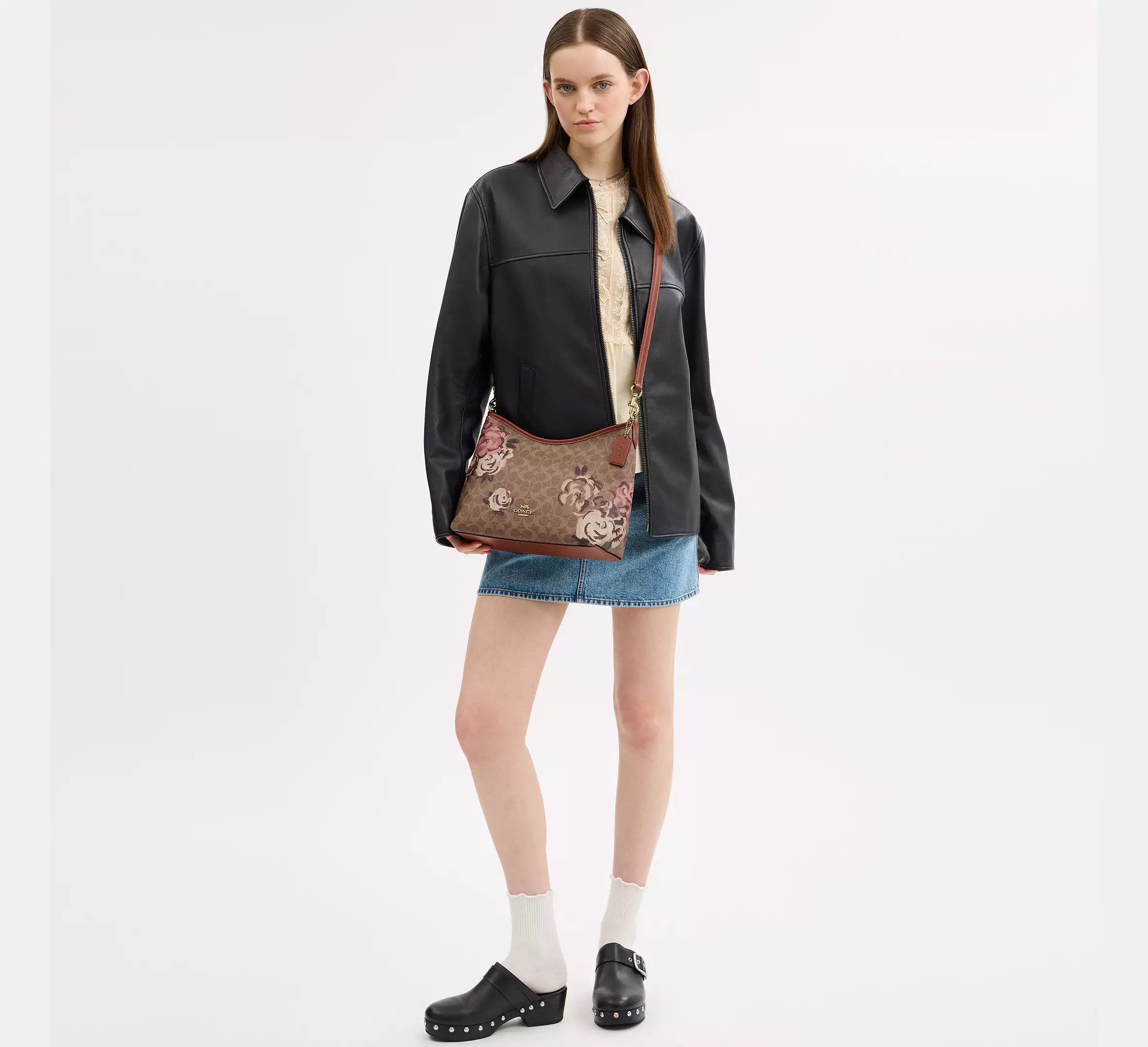 Coach Laurel Shoulder Bag In Signature Canvas With Rose CY729 Size ONE SIZE - 8 Thumbnail
