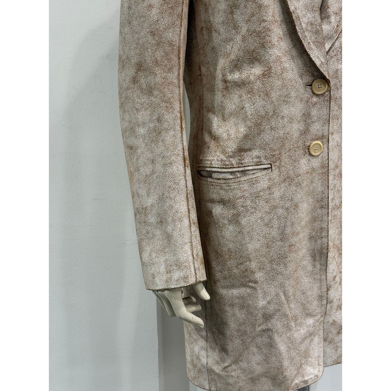 Ann Demeulemeester S/S2002 Ann Demeulemeester distressed cracked leather coat Size S / US 4 / IT 40 - 3 Thumbnail