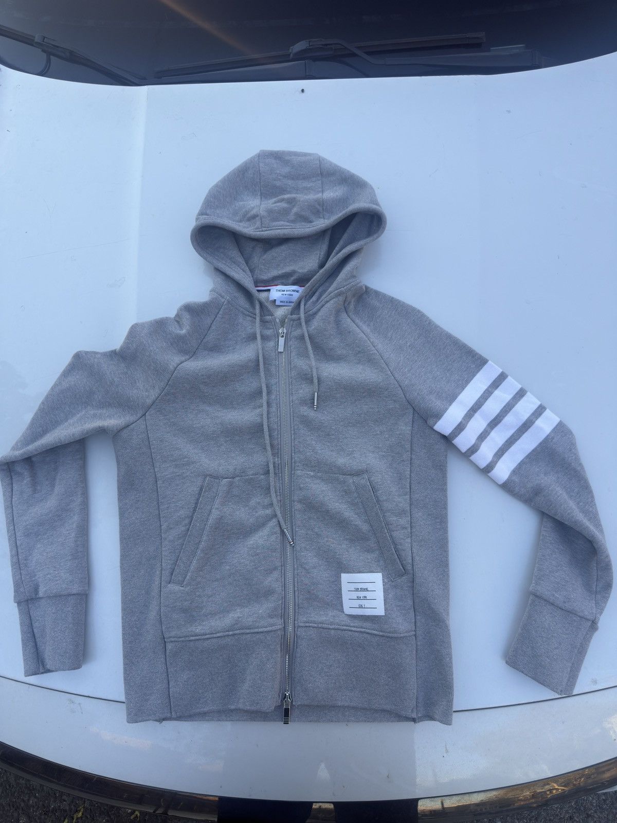 Thom Browne Thom Browne Classic Loopback 4-Bar Zip Hoodie Size US M / EU 48-50 / 2 - 1 Thumbnail