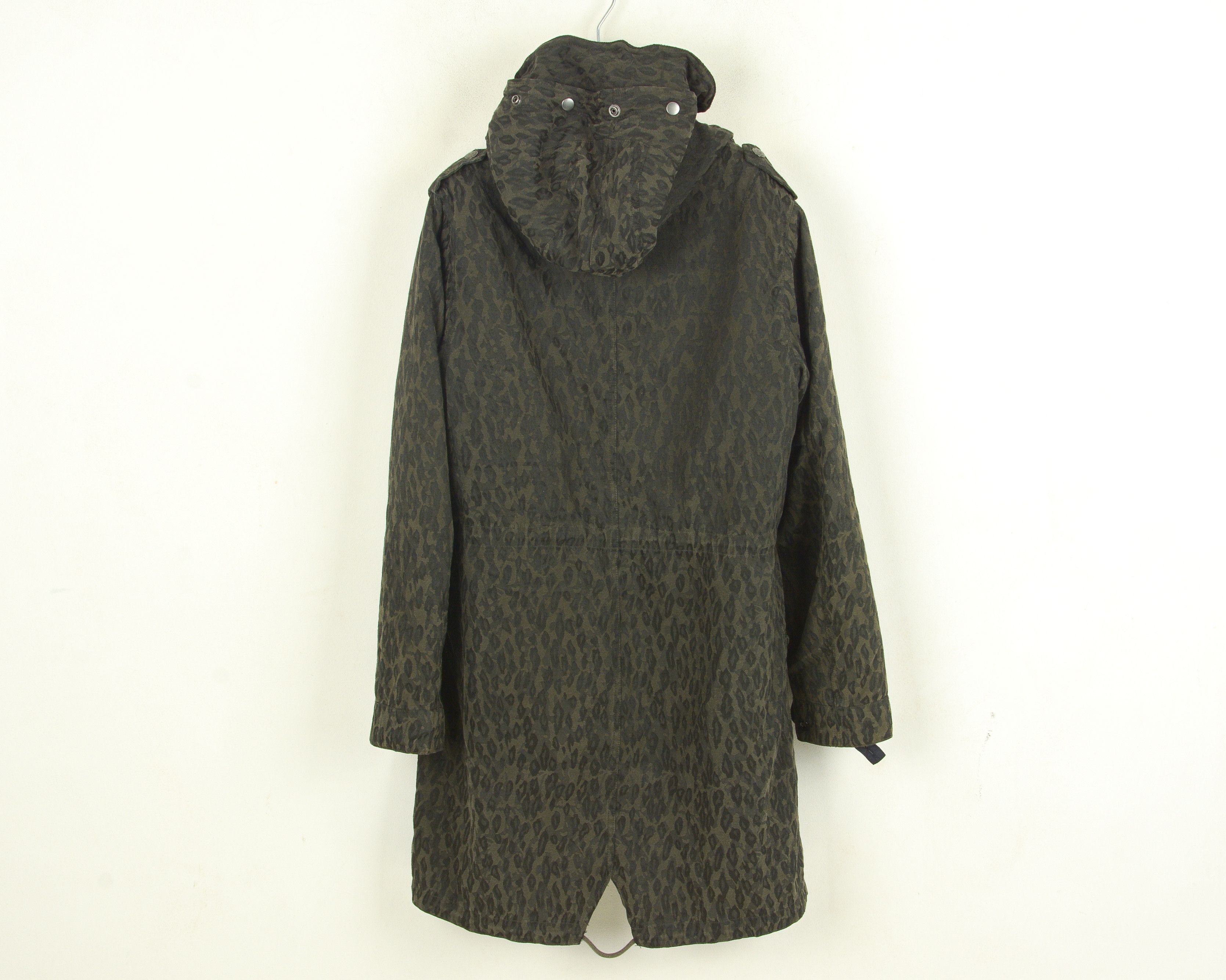 Maison Scotch Women 4 Size L 2in1 Jacket Coat Leopard Hooded Khaki Parka Size L / US 10 / IT 46 - 3 Thumbnail