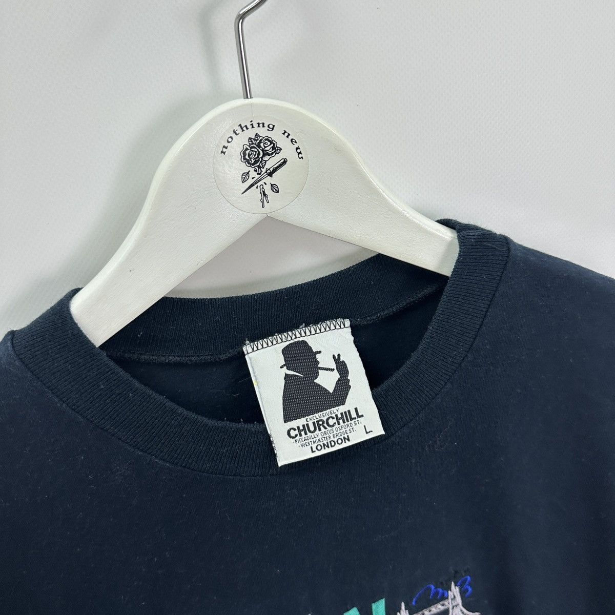 Vintage Vintage 90s Churchill London Exclusive embroidered logo tee Size US L / EU 52-54 / 3 - 5 Thumbnail