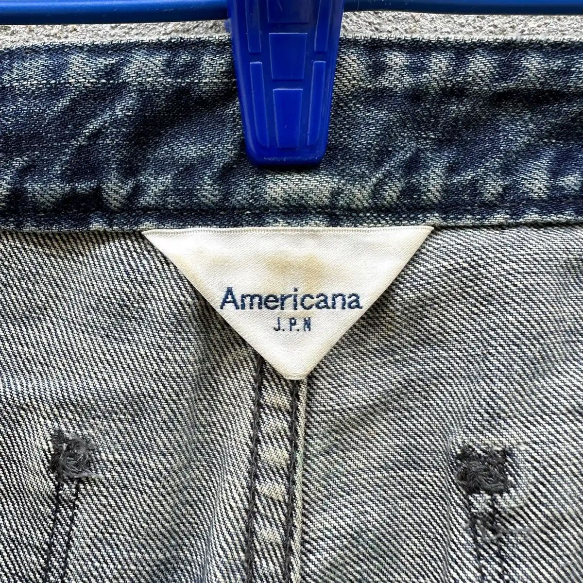 American Apparel SICKS 💥AMERICANA JEANS VINTAGE DENIM BLUE WASH BAKER PANTS Size US 27 - 9 Thumbnail