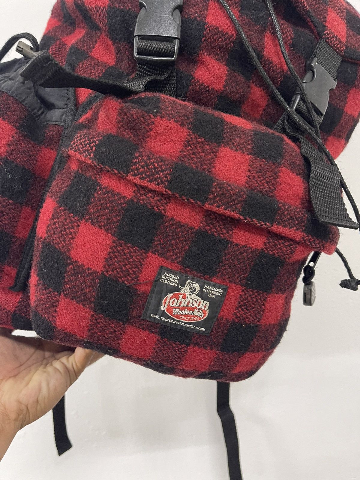 Johnson Woolen Mills Red Plaid Johnson Woolen Mill Rucksack Bagpack Size ONE SIZE - 6 Thumbnail