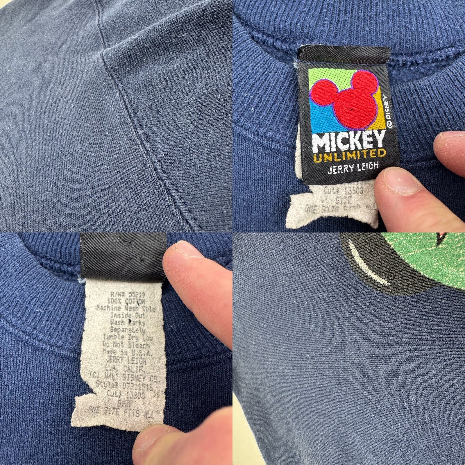 Disney Vintage Disney Sweatshirt Adult Large Blue World Minnie Mouse Mickey Mouse 90s Size US L / EU 52-54 / 3 - 8 Thumbnail