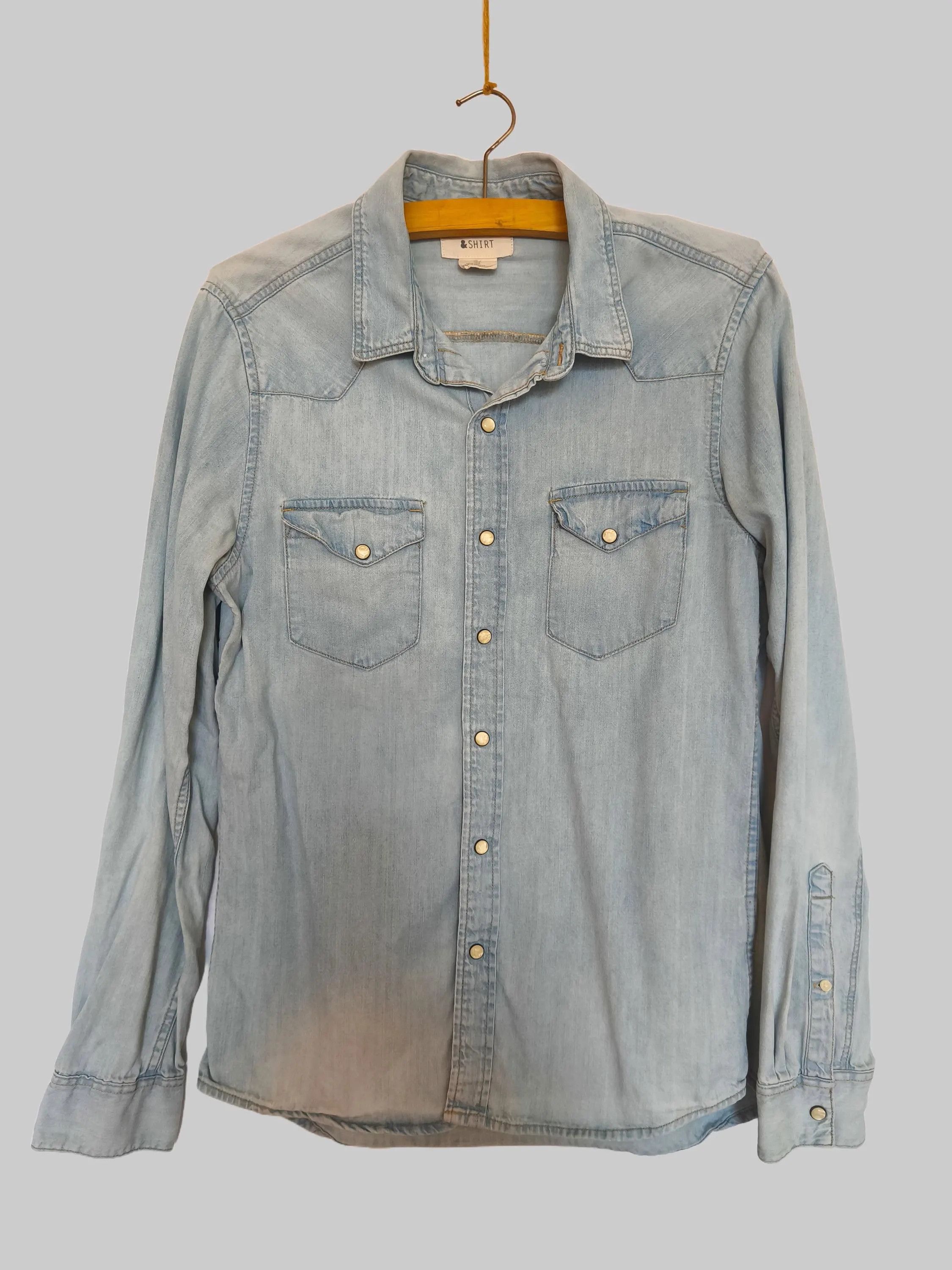 Other Vintage denim men`s shirt, 90s button down pearl snap studs Size US S / EU 44-46 / 1 - 2 Thumbnail