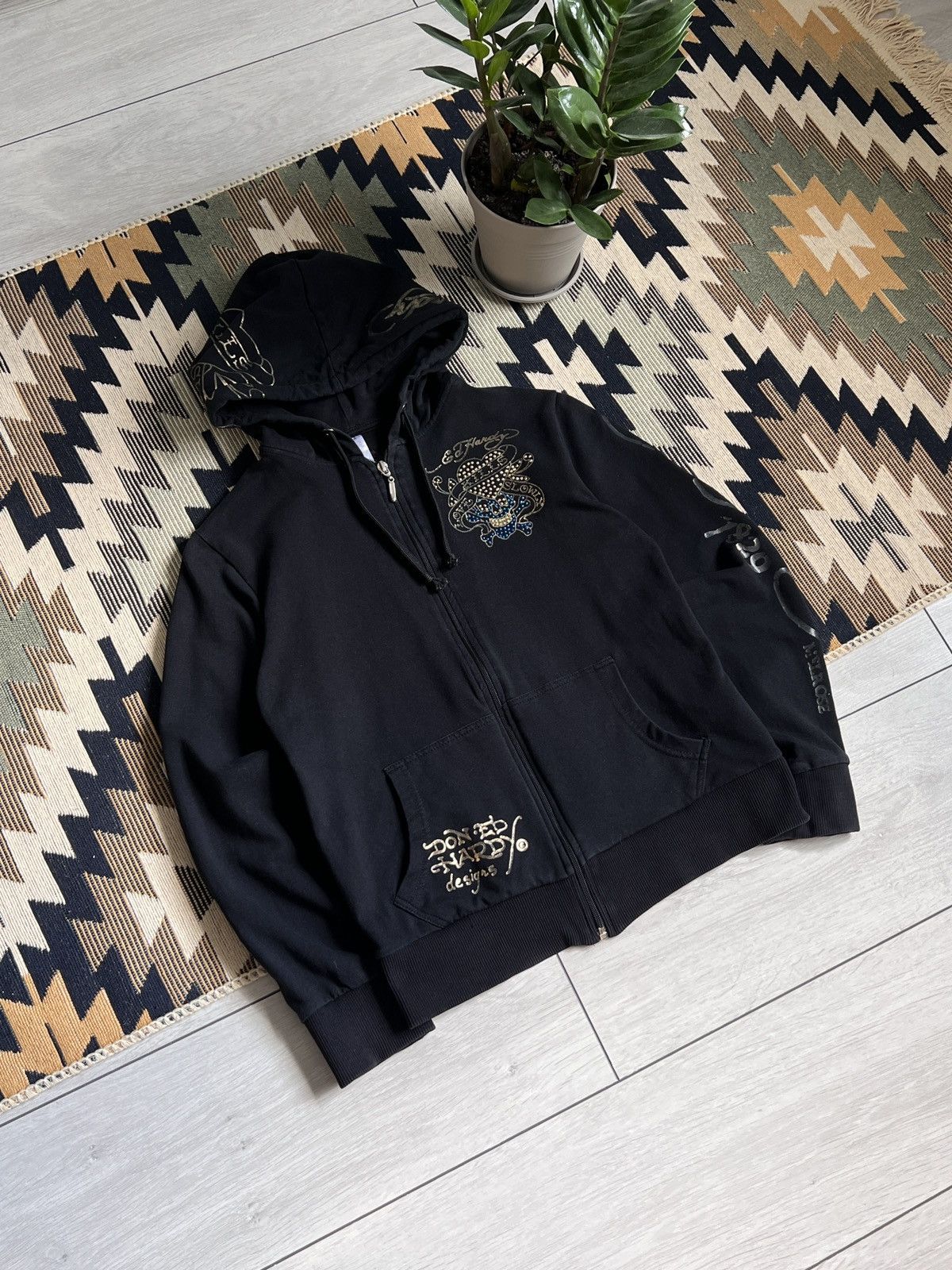 Christian Audigier Ed Hardy by Christian Audigier Big Logo Y2K Zip Hoodie Size XS / US 0-2 / IT 36-38 - 4 Thumbnail